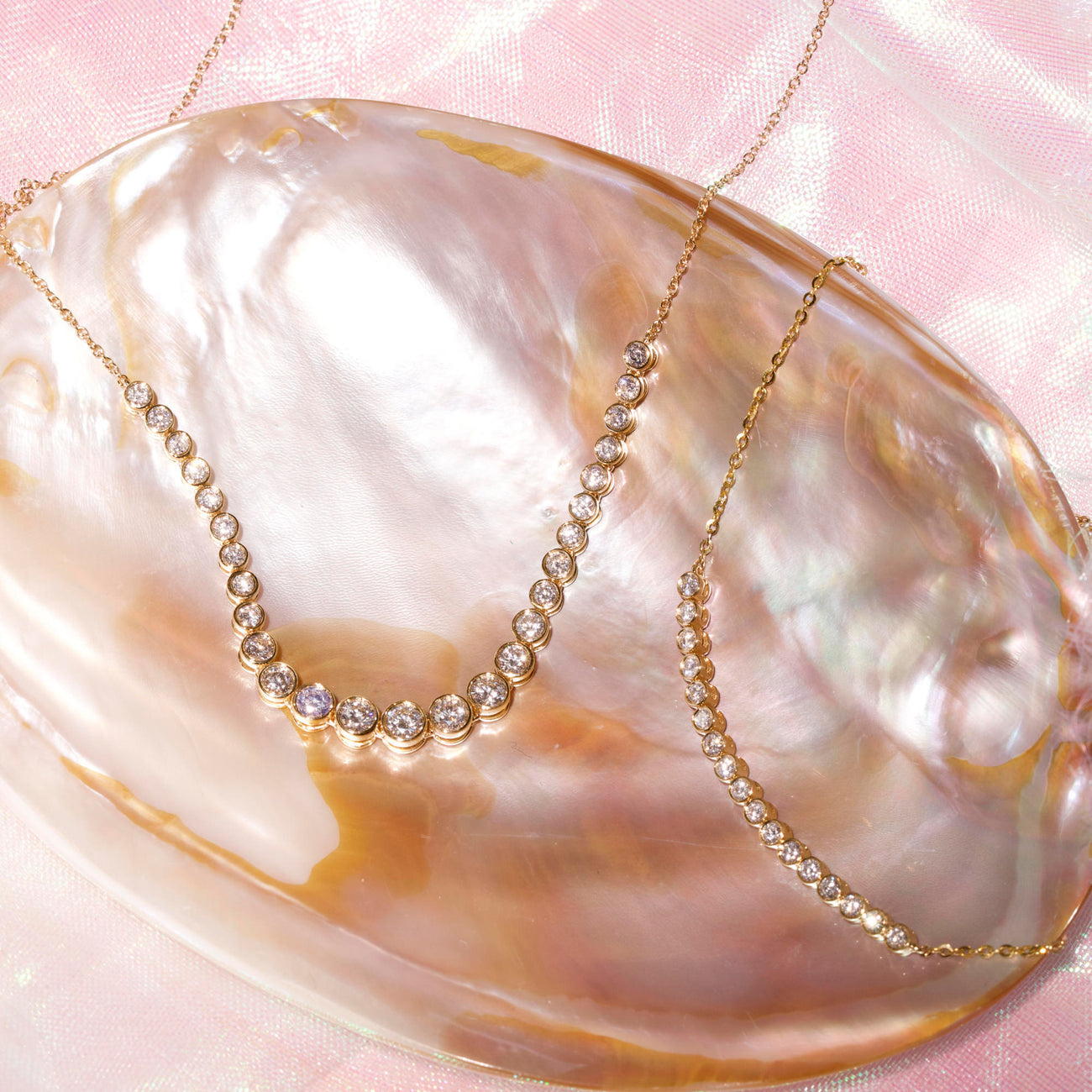 1.76 Carats Round Shape Moissanite Bezel Necklace