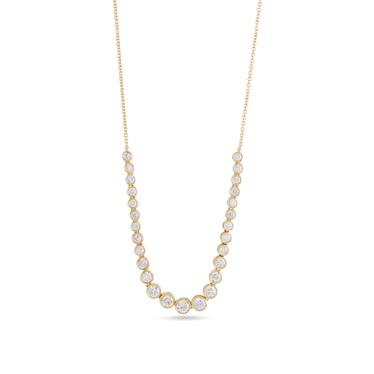 1.76 Carats Round Shape Moissanite Bezel Necklace