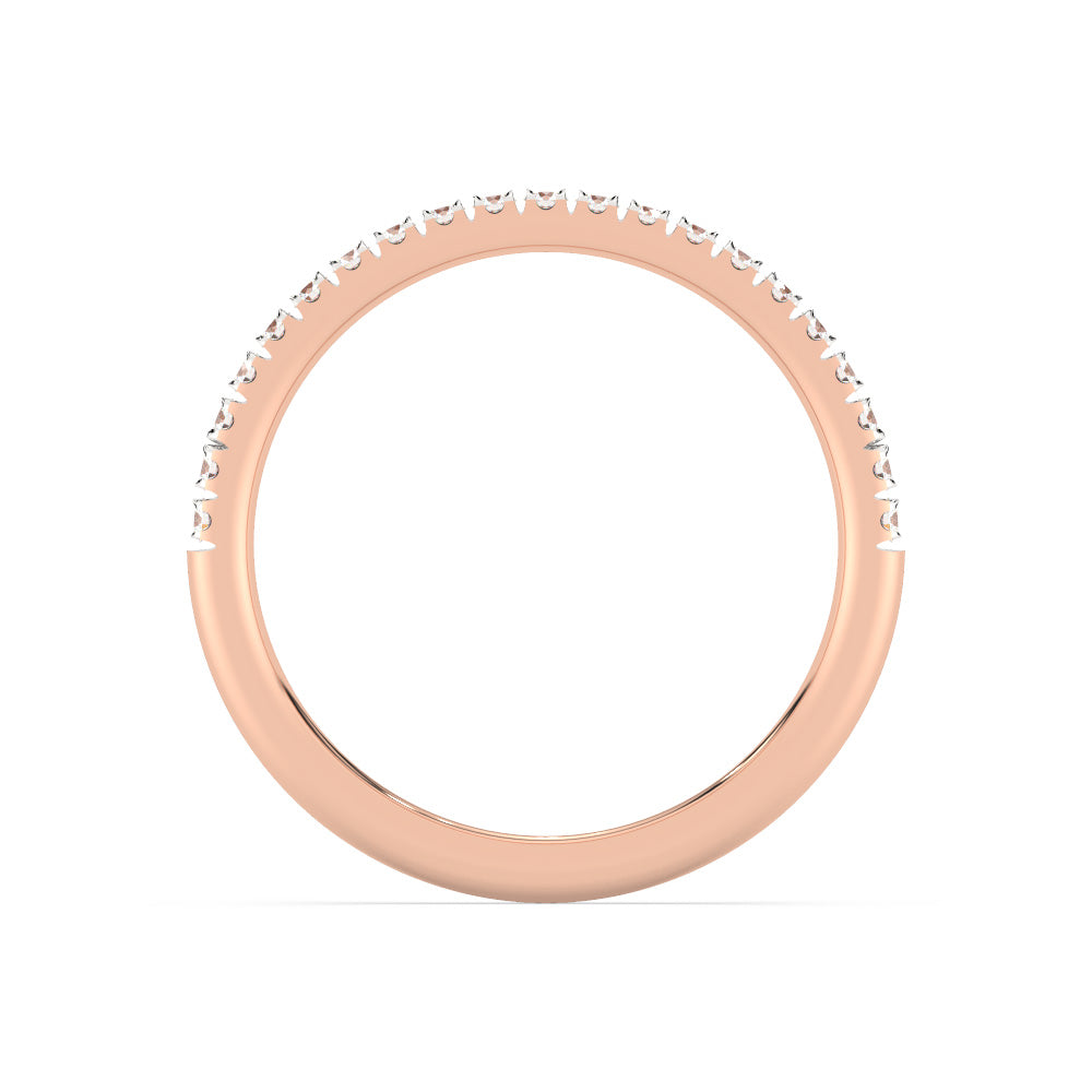 0.25 Carats Lab Grown Diamond Round Shape Half Eternity Wedding Band