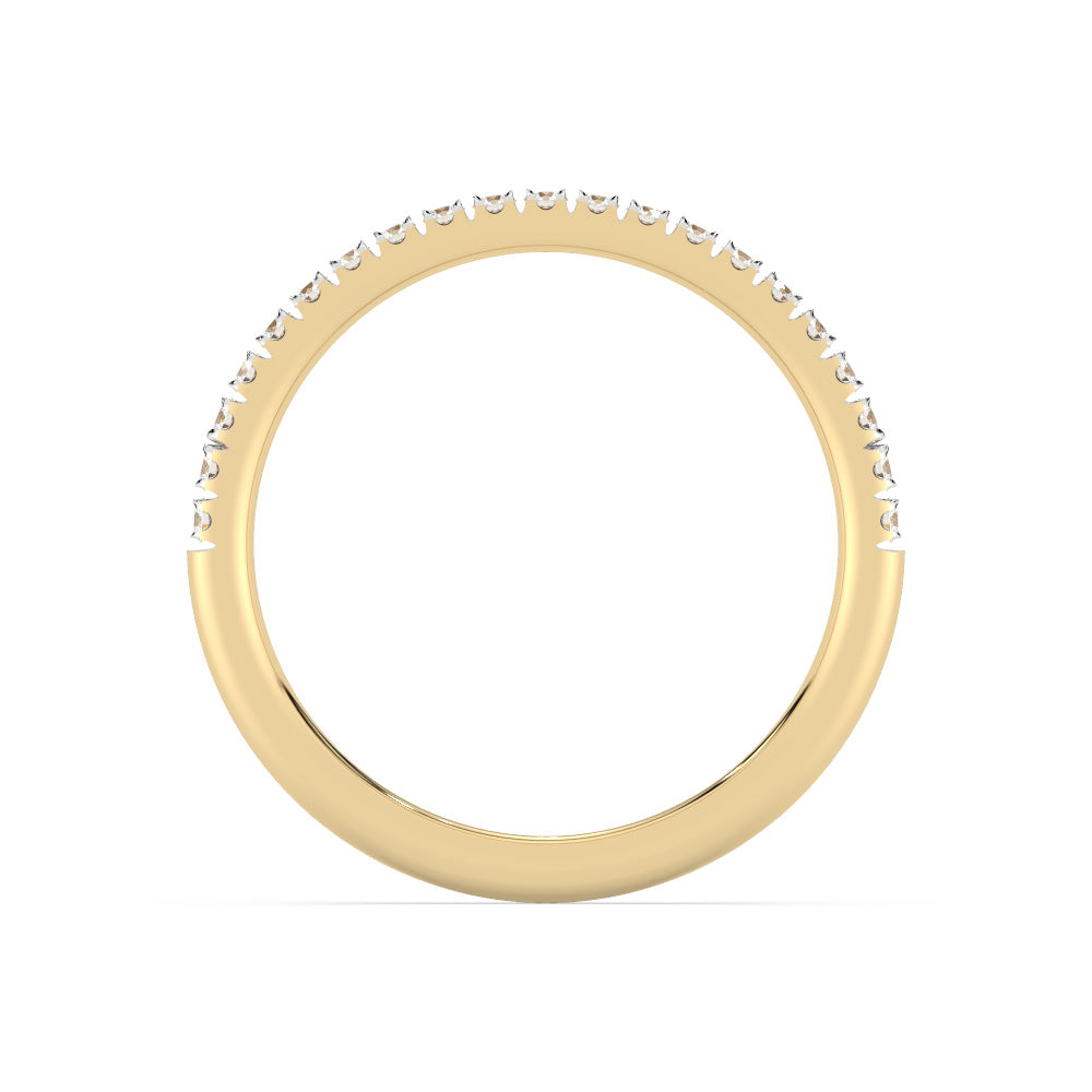 0.25 Carats Lab Grown Diamond Round Shape Half Eternity Wedding Band