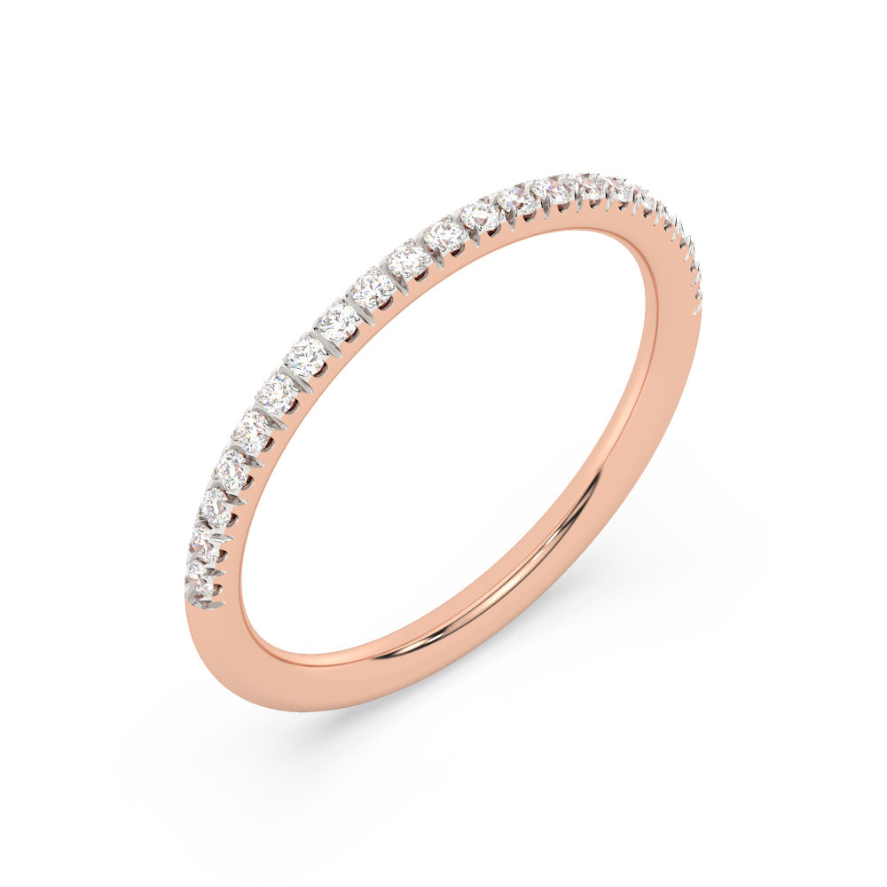 0.25 Carats Lab Grown Diamond Round Shape Half Eternity Wedding Band