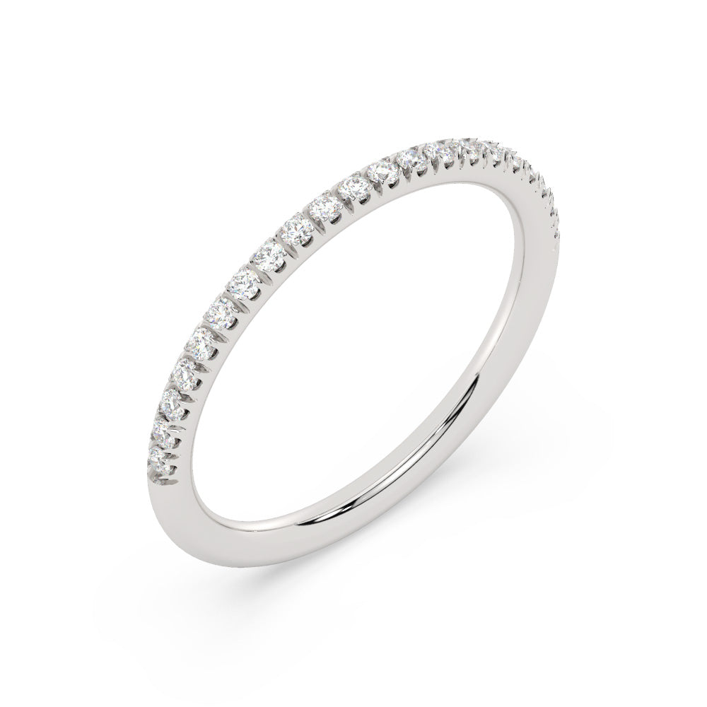 0.25 Carats Lab Grown Diamond Round Shape Half Eternity Wedding Band