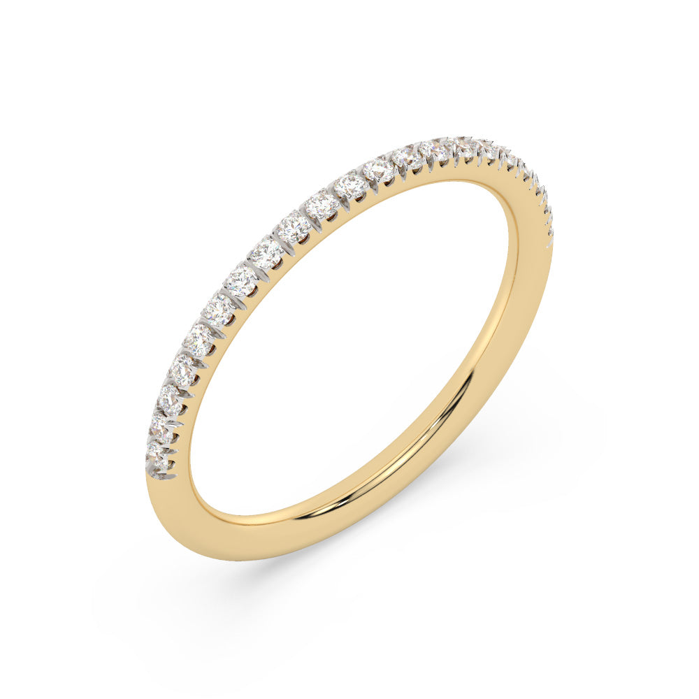 0.25 Carats Lab Grown Diamond Round Shape Half Eternity Wedding Band