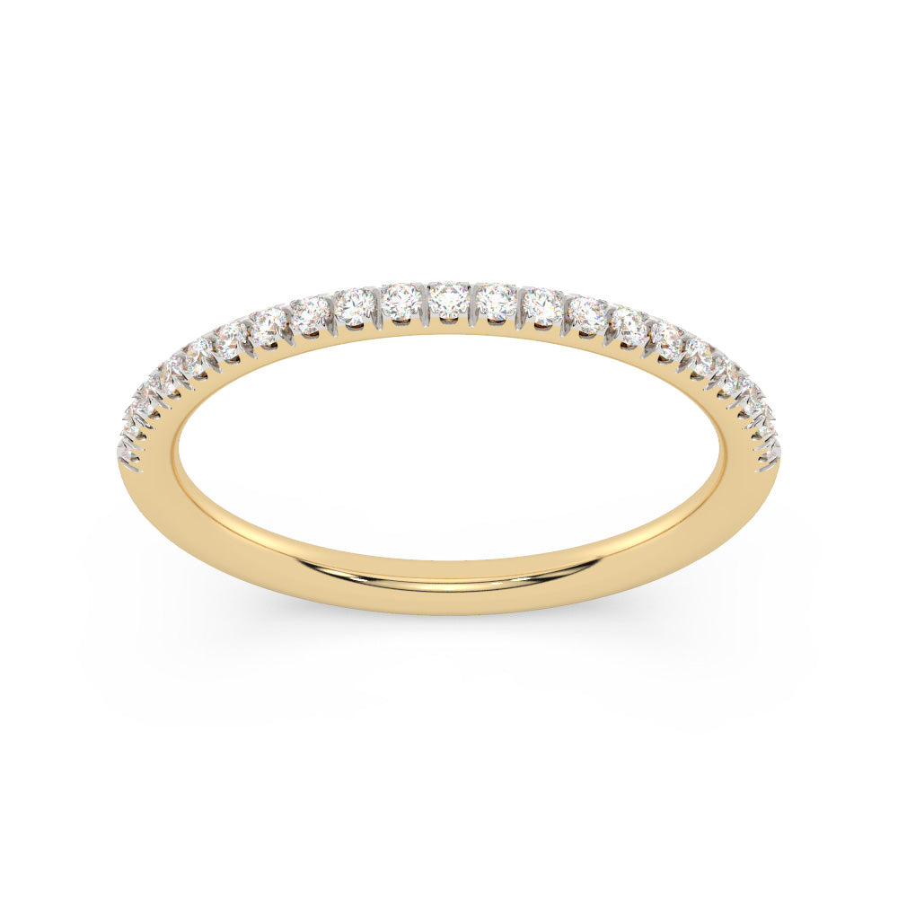 0.25 Carats Lab Grown Diamond Round Shape Half Eternity Wedding Band