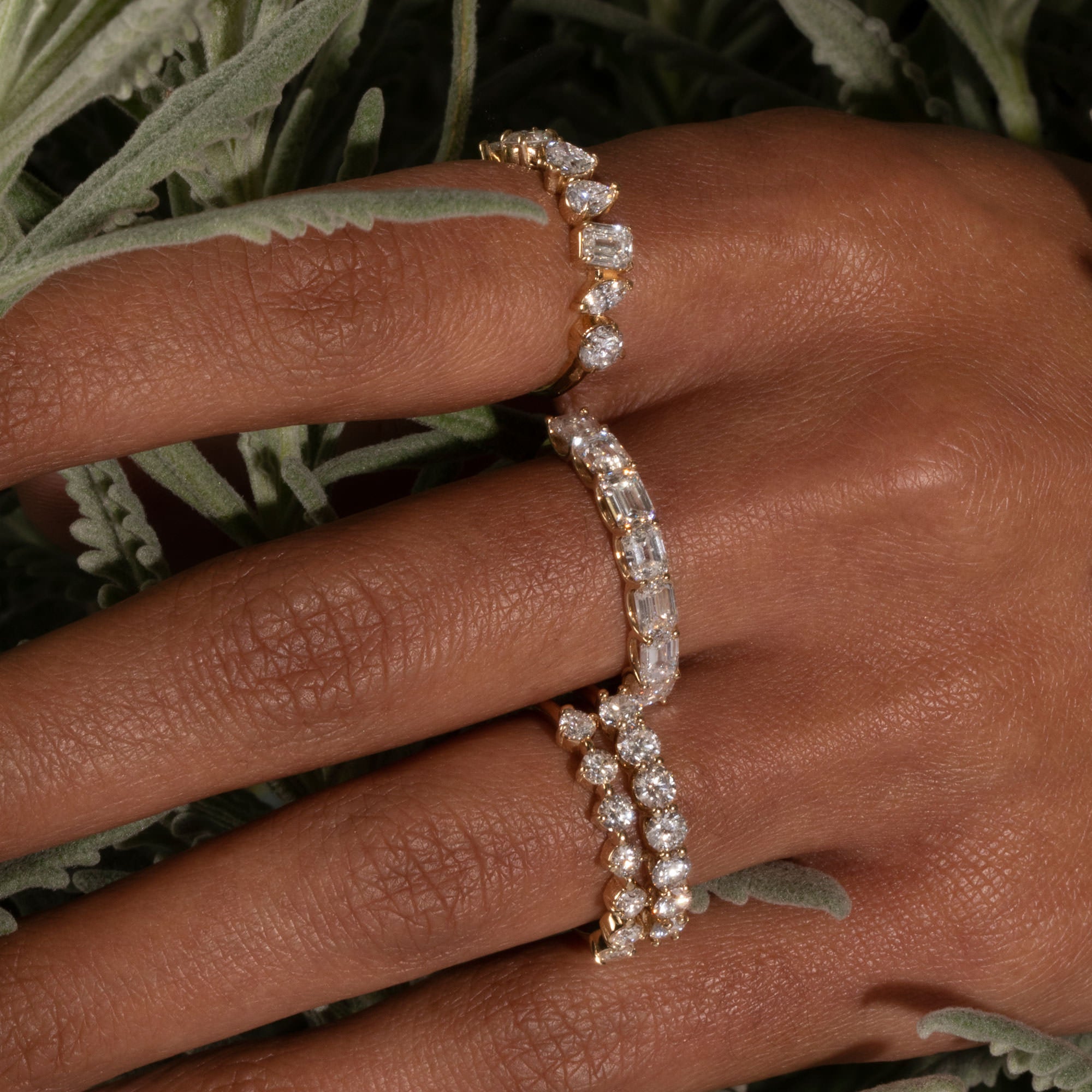 1.0 Carats Lab Grown Diamond Round Shape Seven Stone Eternity Wedding Band