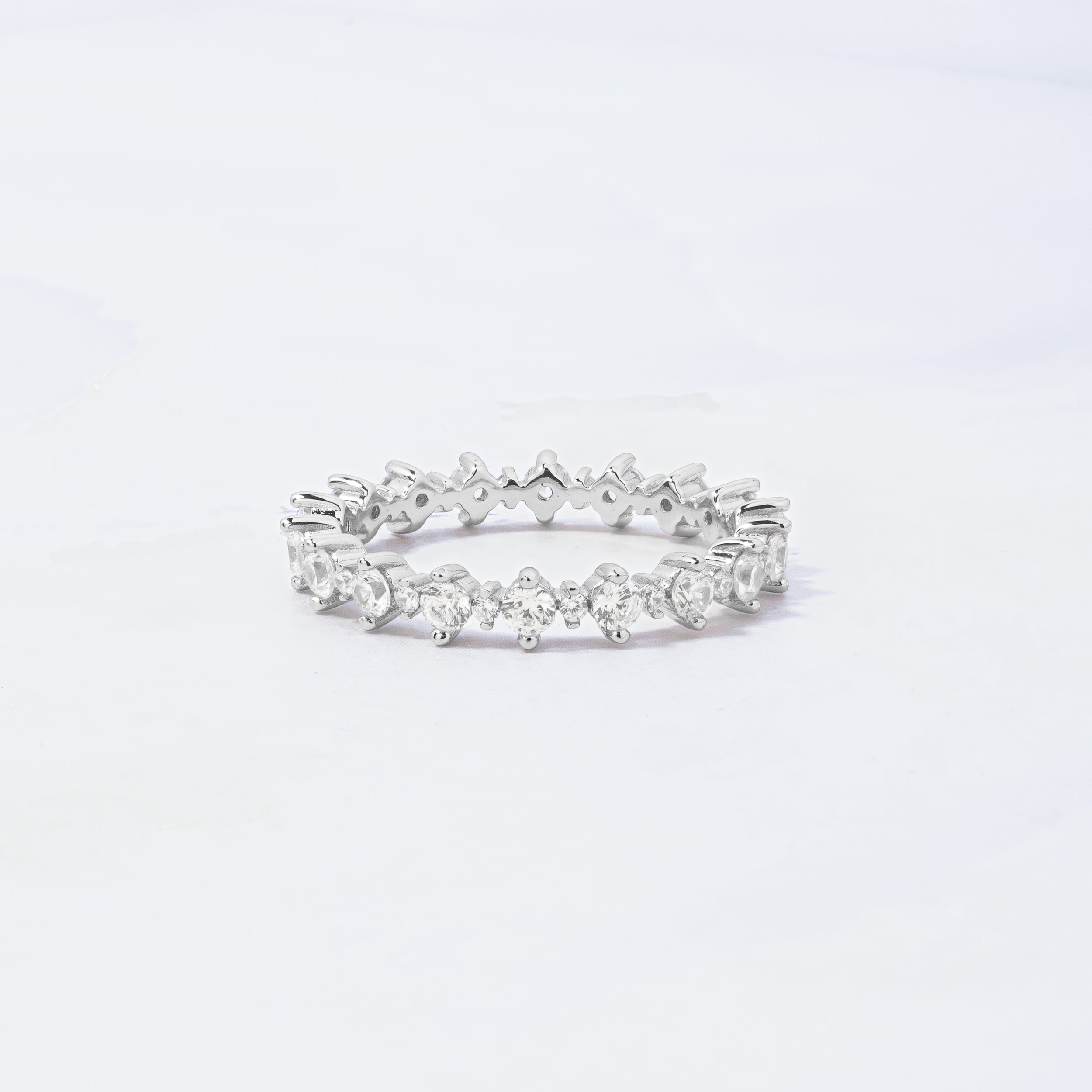 0.45 Carats Moissanite Round Cut Eternity Wedding Band