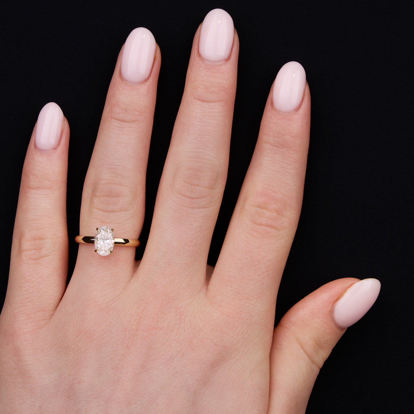 0.40 Carats Oval Shape Moissanite Solitaire Engagement Ring