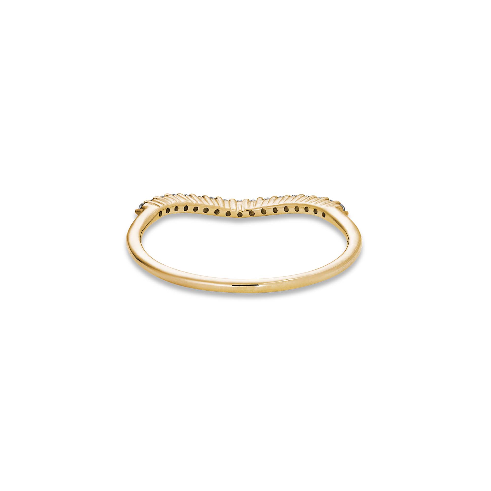 0.08 Carats Lab Grown Diamond Round Shape Curved Wedding Band