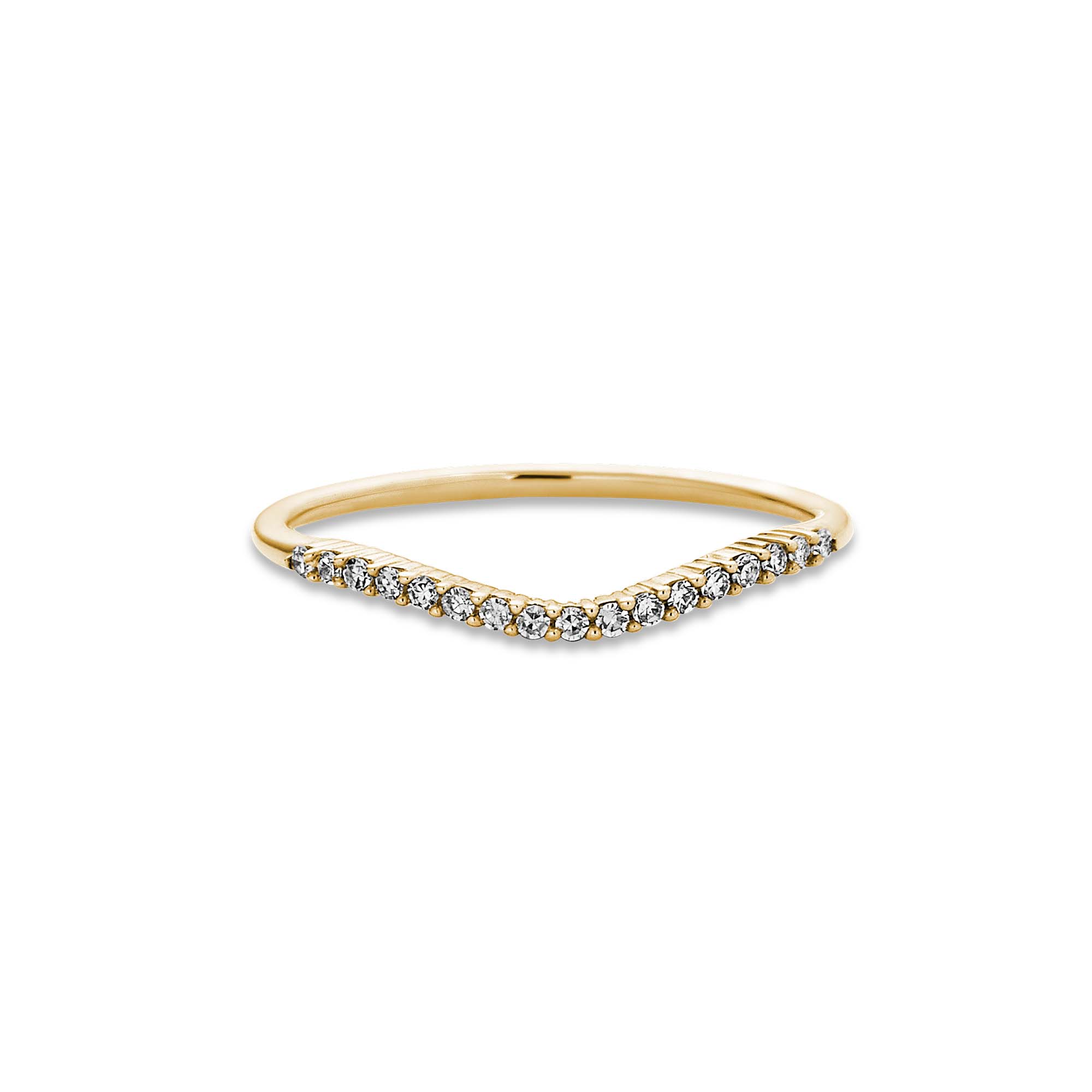 0.08 Carats Lab Grown Diamond Round Shape Curved Wedding Band