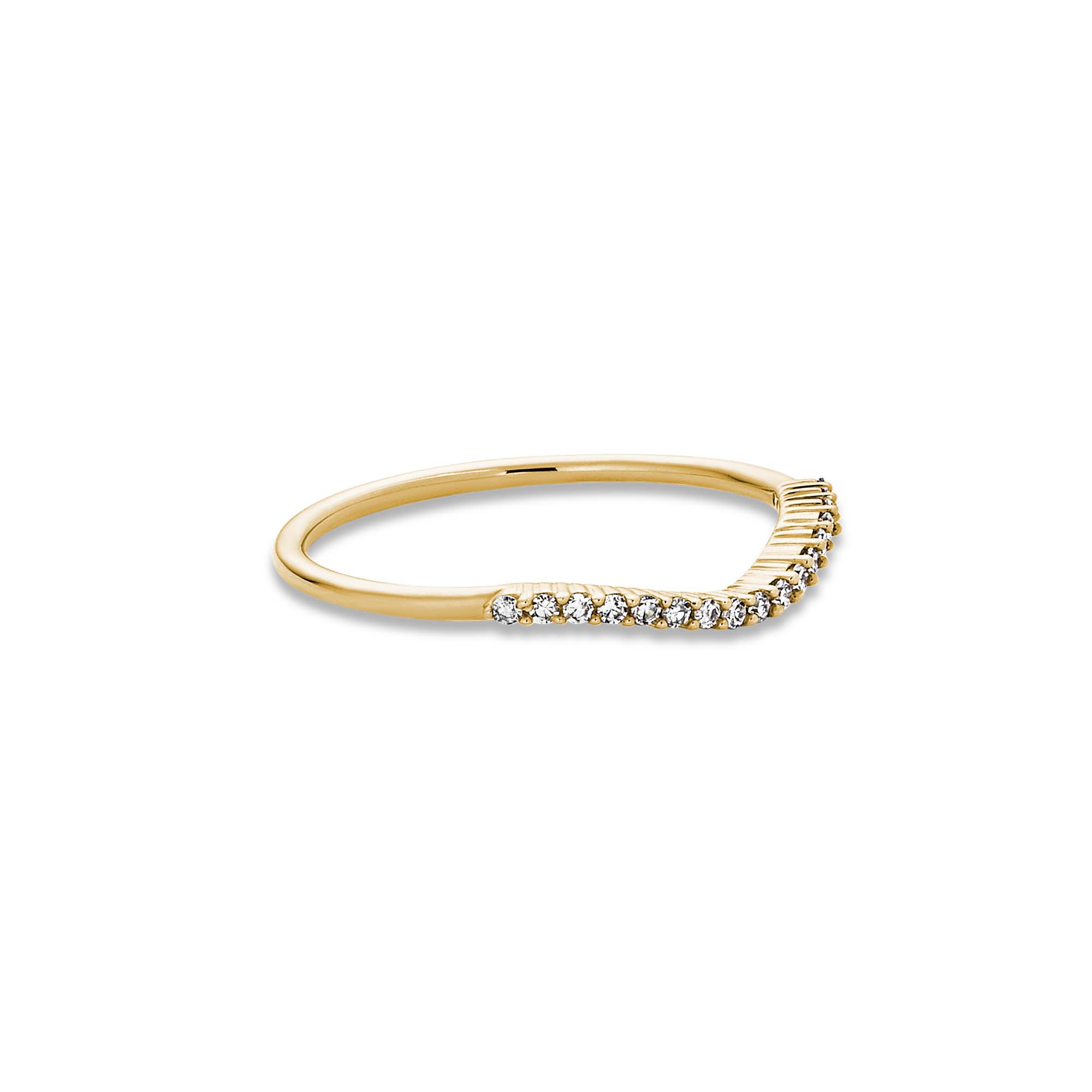 0.08 Carats Lab Grown Diamond Round Shape Curved Wedding Band