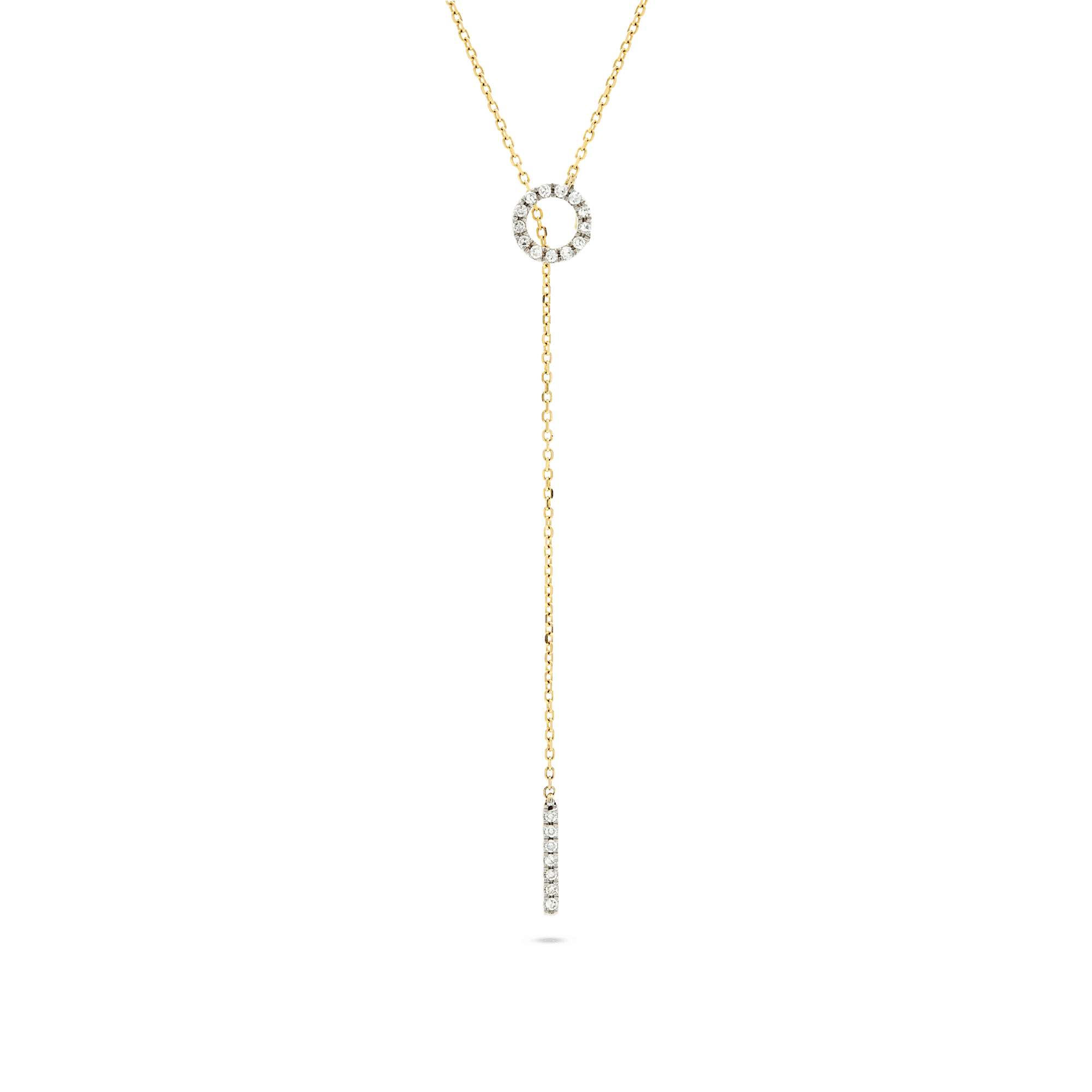 0.10 Carats Round Shape Moissanite Open Circle Lariat Necklace