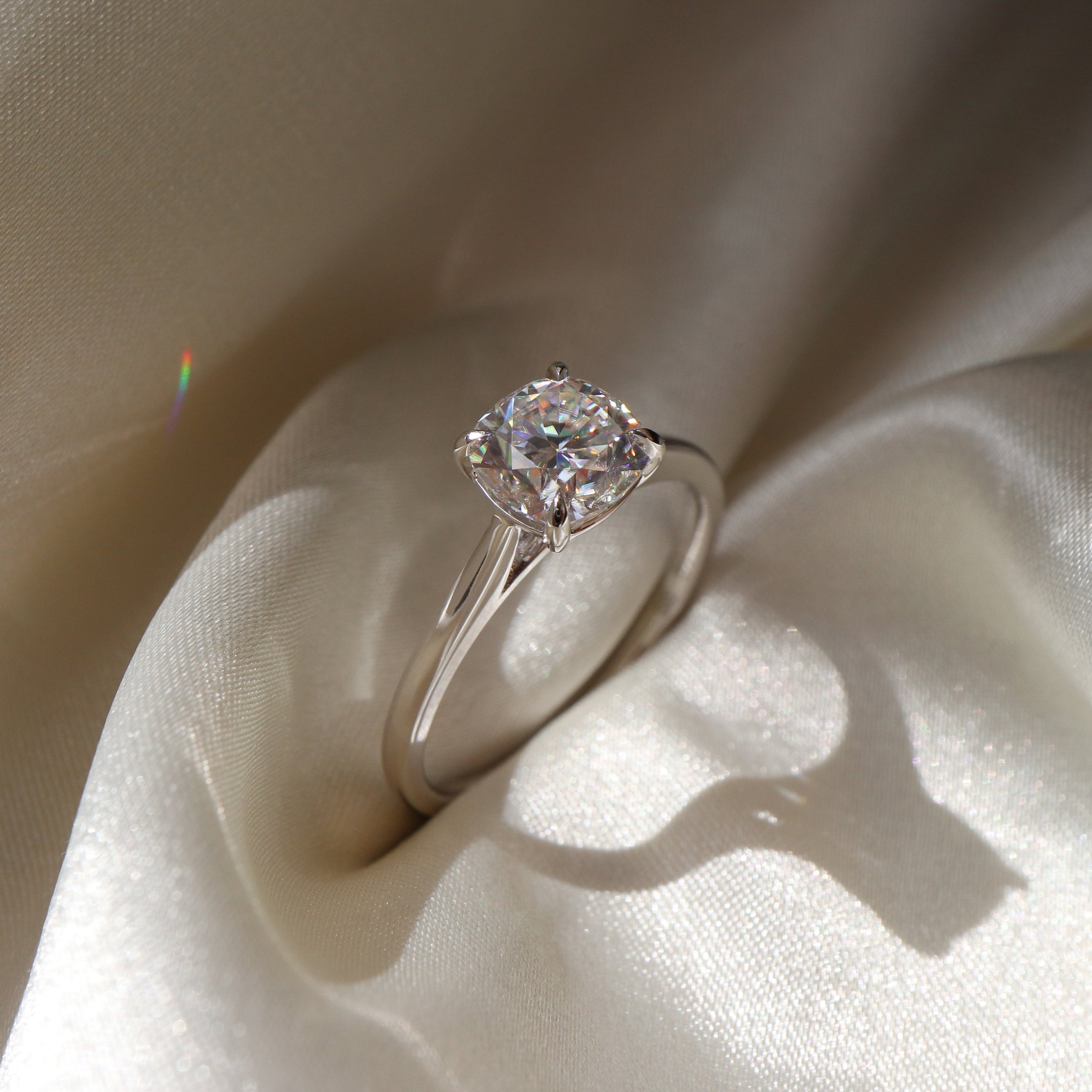 1.20 Carats Cushion Shape Moissanite Solitaire Engagement Ring