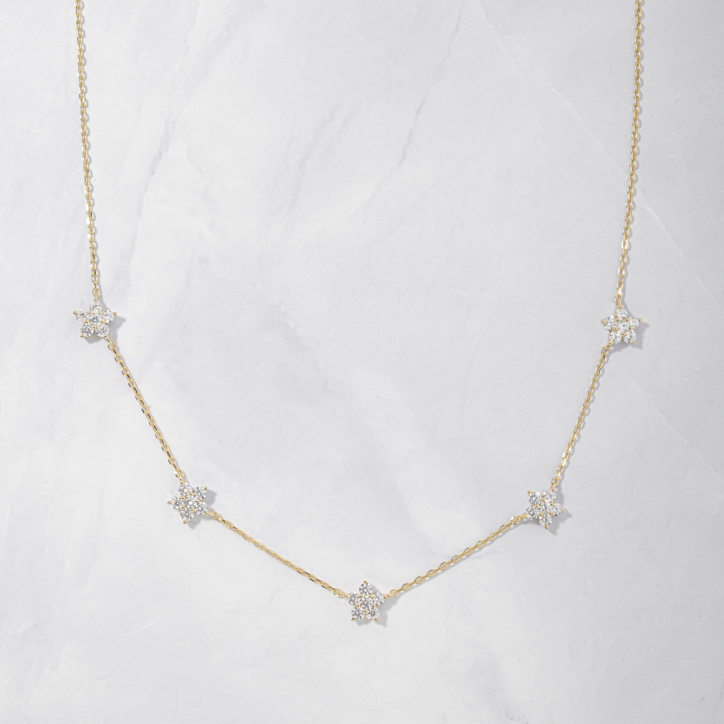 0.80 Carats Round Shape Moissanite Diamond Flower Necklace