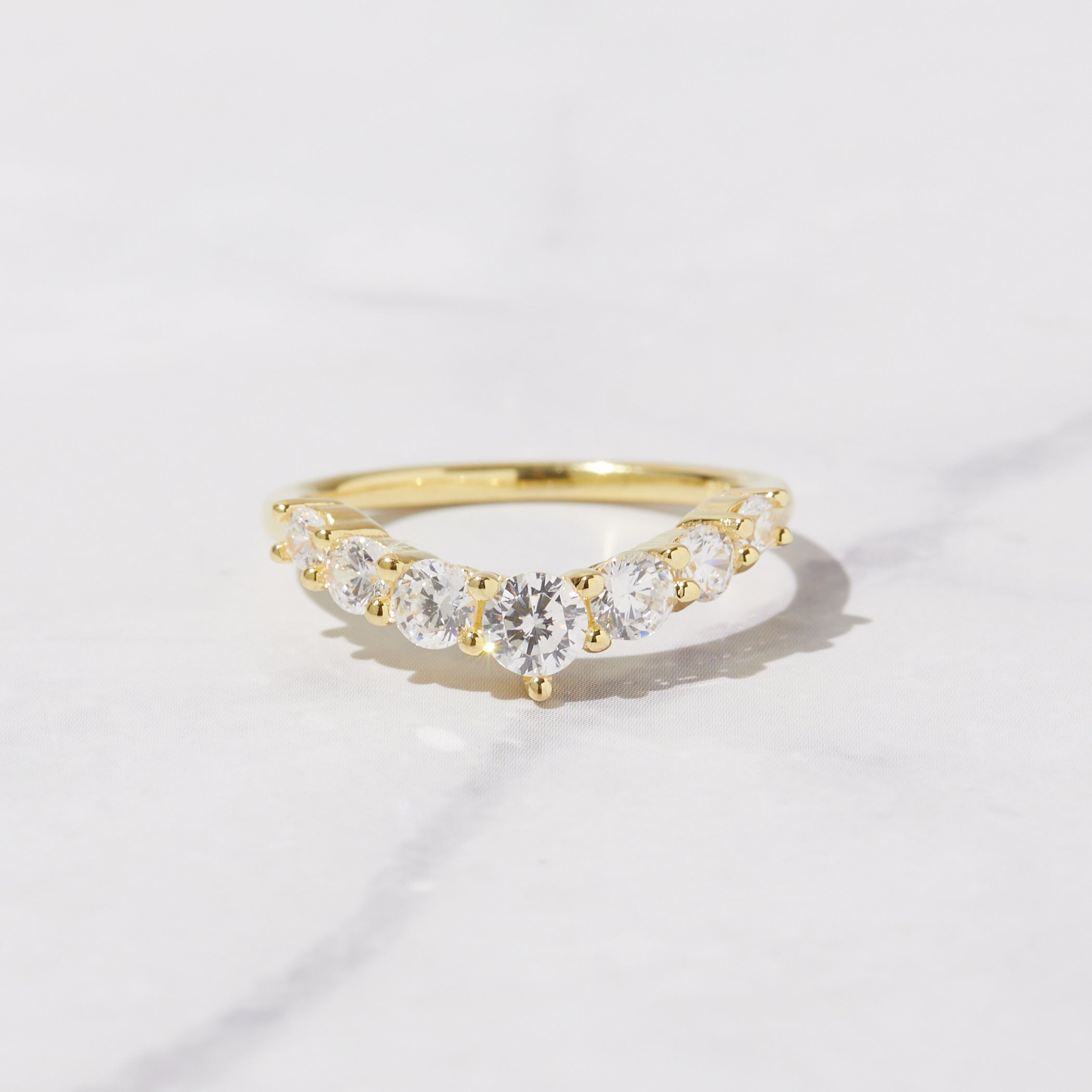 1.0 Carats Moissanite Round Chevron Setting Wedding Band