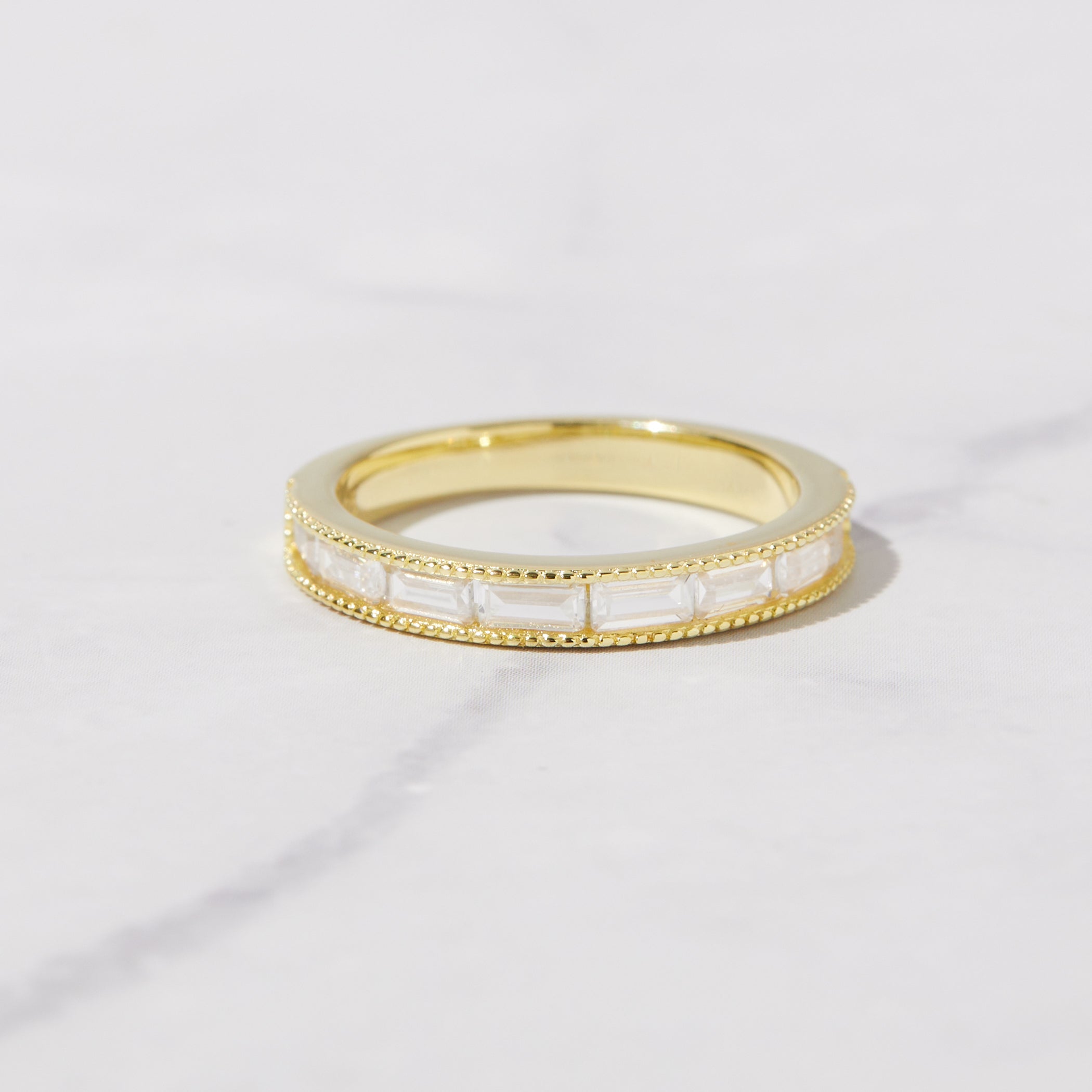 1.0 Carats Moissanite Baguette Cut Eternity Style Wedding Band