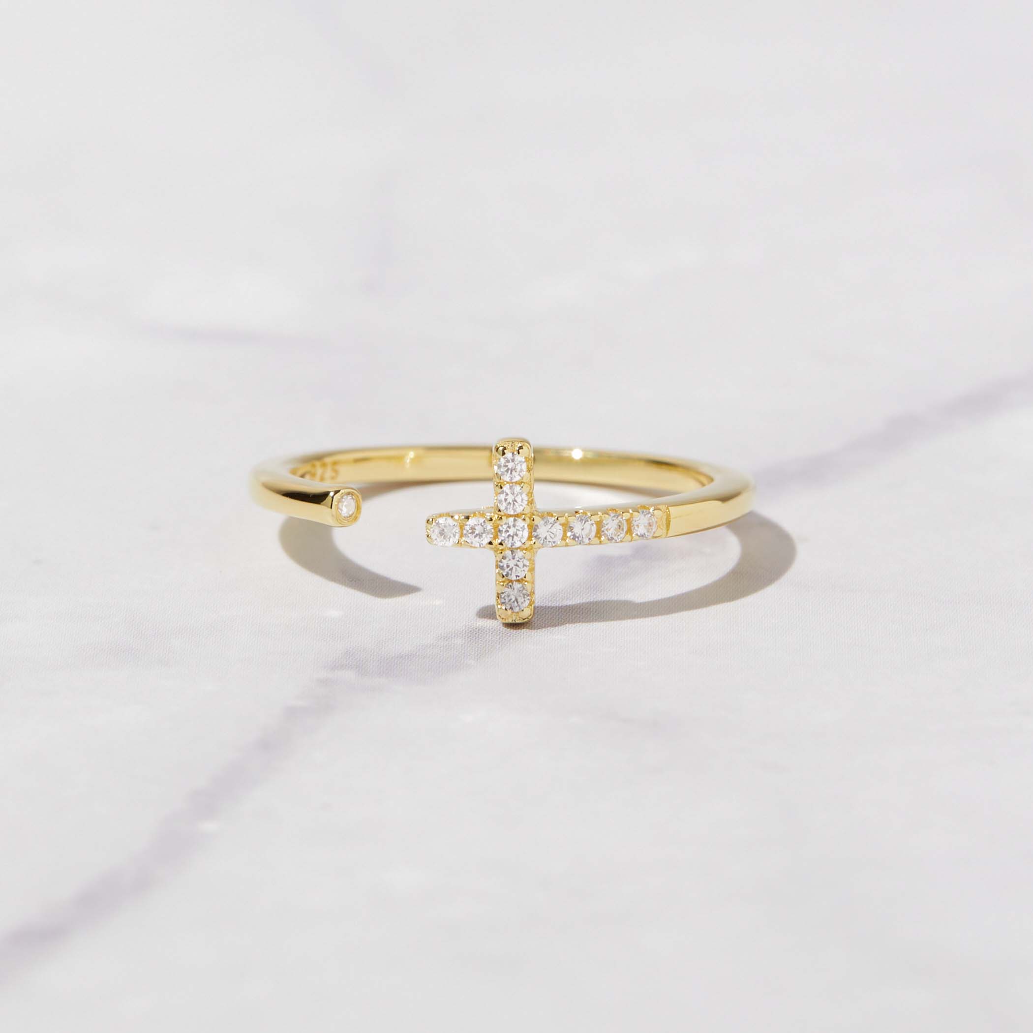 0.25 Carats Moissanite Round Cut Cross Open Setting Wedding Band