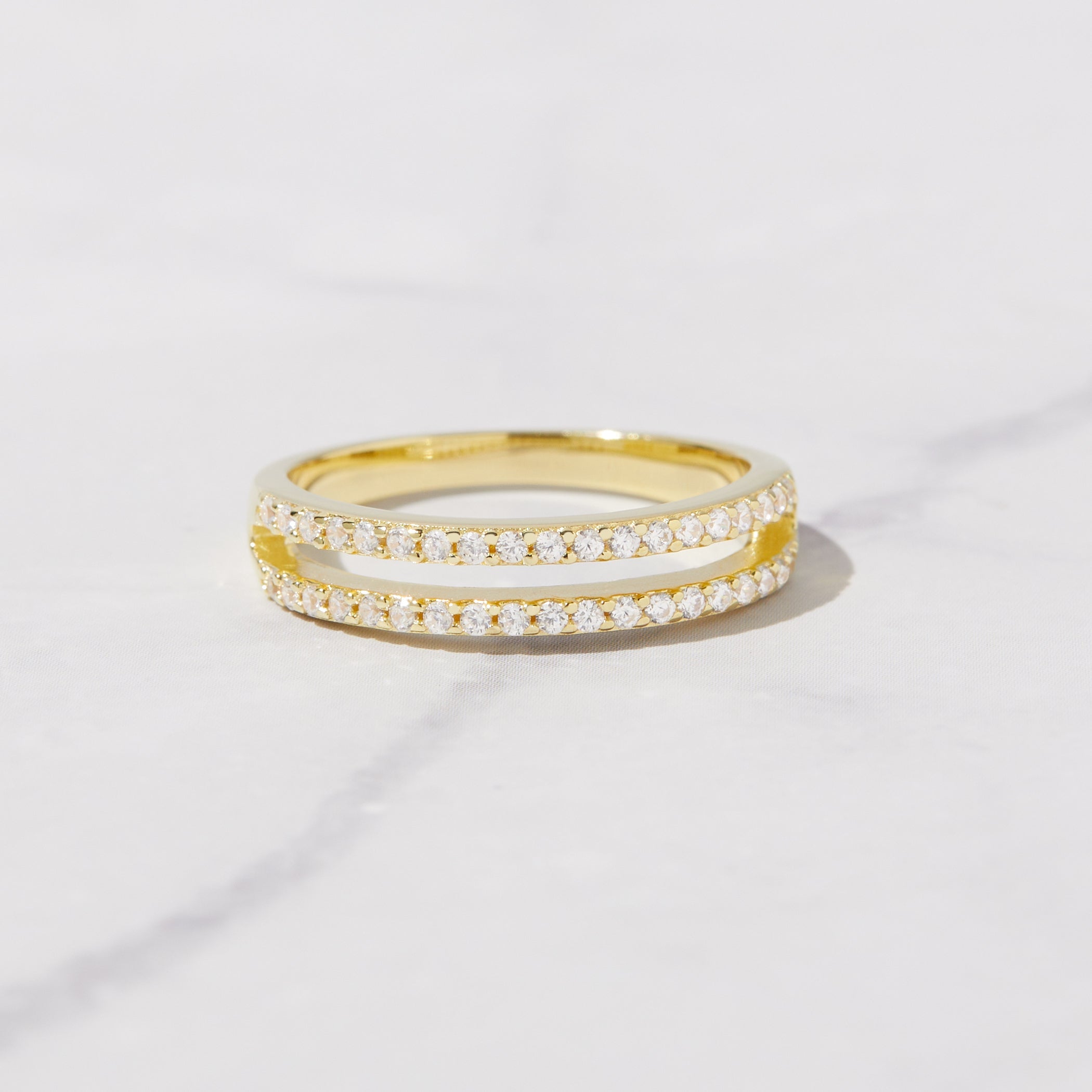 0.45 Carats Moissanite Round Cut Double Band Wedding Band