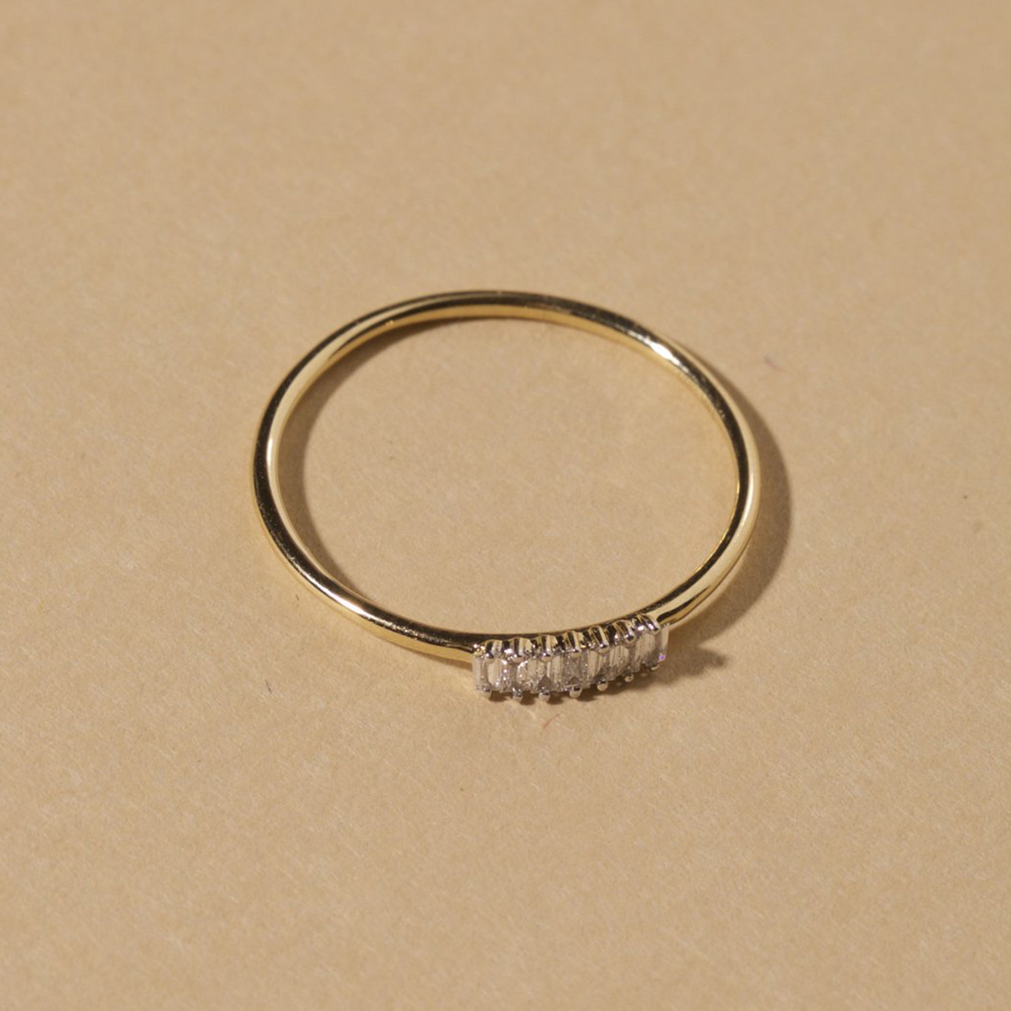 0.07 Carats Lab Grown Diamond Baguette Shape Minimalist Wedding Band