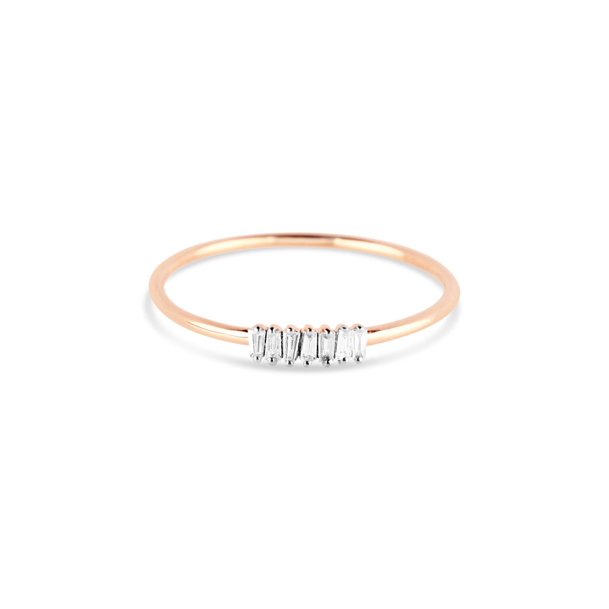 0.07 Carats Lab Grown Diamond Baguette Shape Minimalist Wedding Band