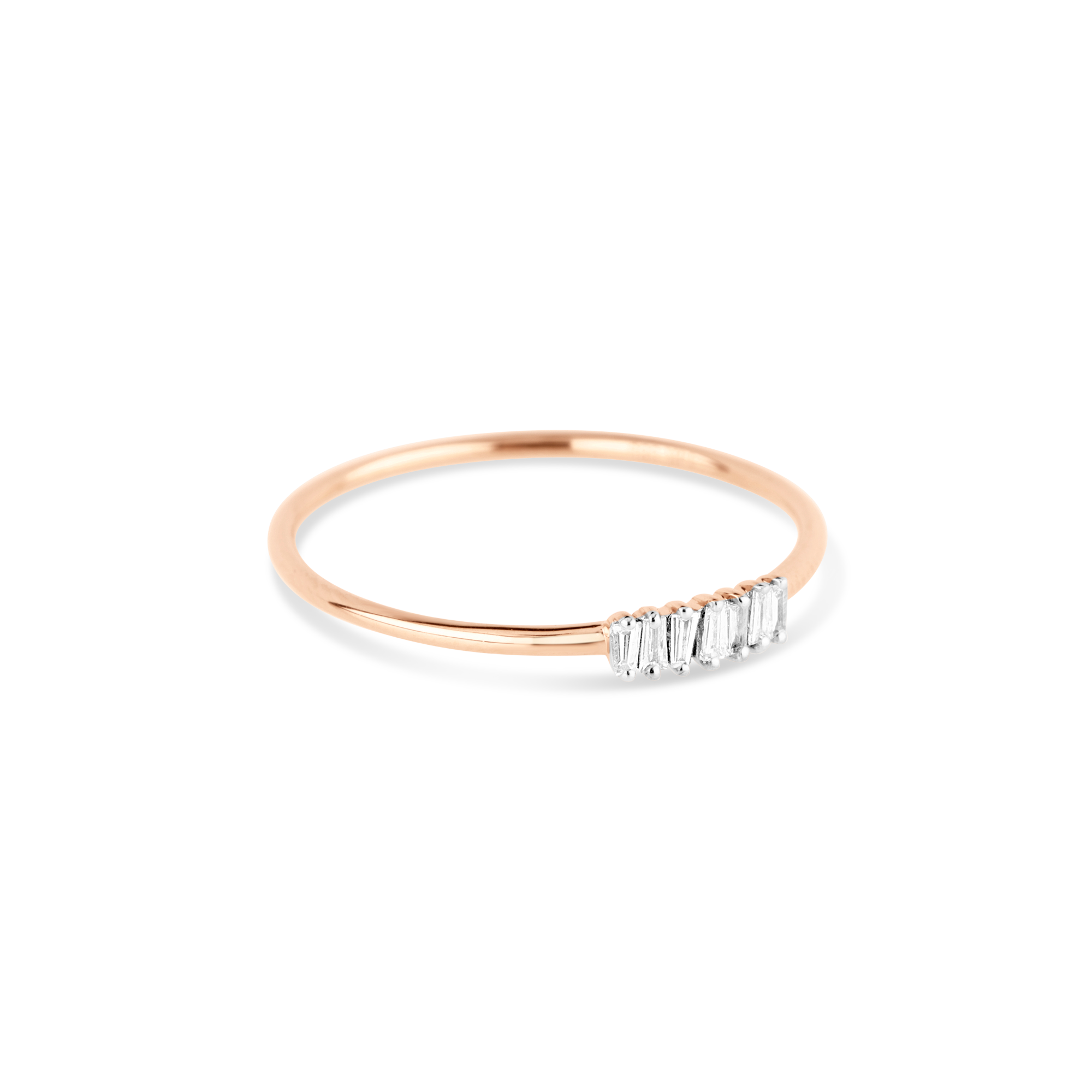 0.07 Carats Lab Grown Diamond Baguette Shape Minimalist Wedding Band