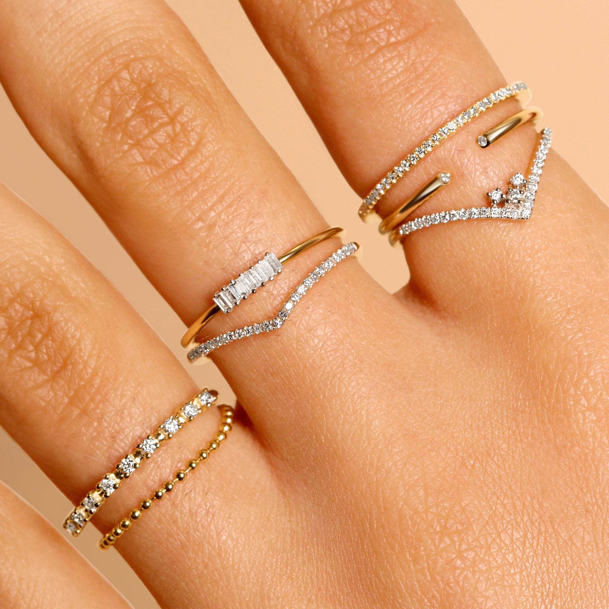 0.07 Carats Lab Grown Diamond Baguette Shape Minimalist Wedding Band
