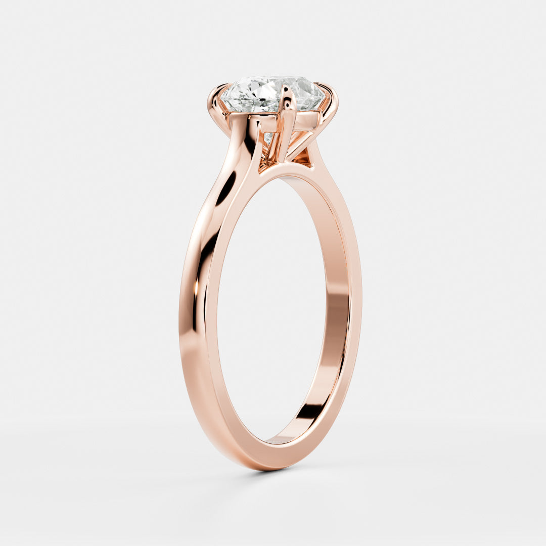 0.90 Carats East-West Oval Shape Solitaire Moissanite Engagement Ring