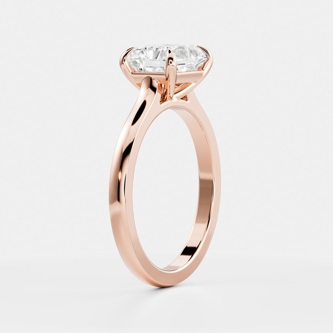 1.0 Carats East-West Radiant Shape Solitaire Moissanite Engagement Ring
