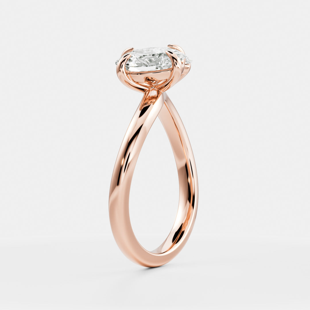 1.35 Carats Oval and Marquise Shape Moissanite Two Stone Engagement Ring