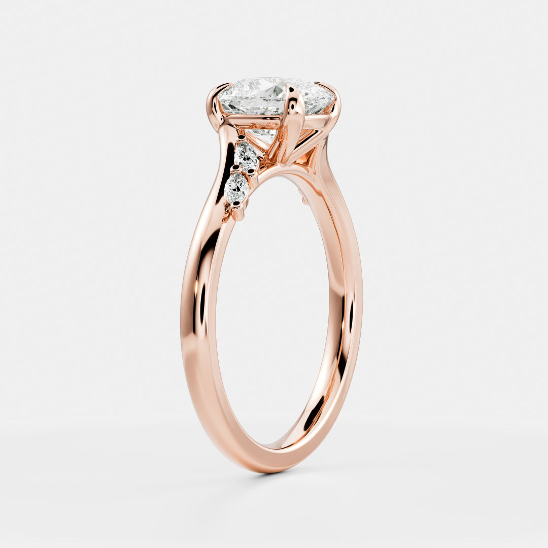 1.10 Carats Elongated Cushion Shape Cluster Moissanite Engagement Ring