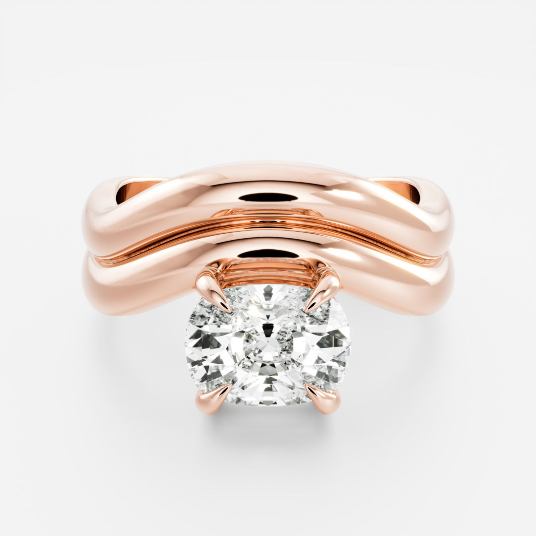 0.90 Carats Elongated Cushion Shape Moissanite Solitaire Engagement Ring