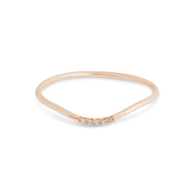 0.025 Carats Lab Grown Diamond Round Shape Curved Wedding Band
