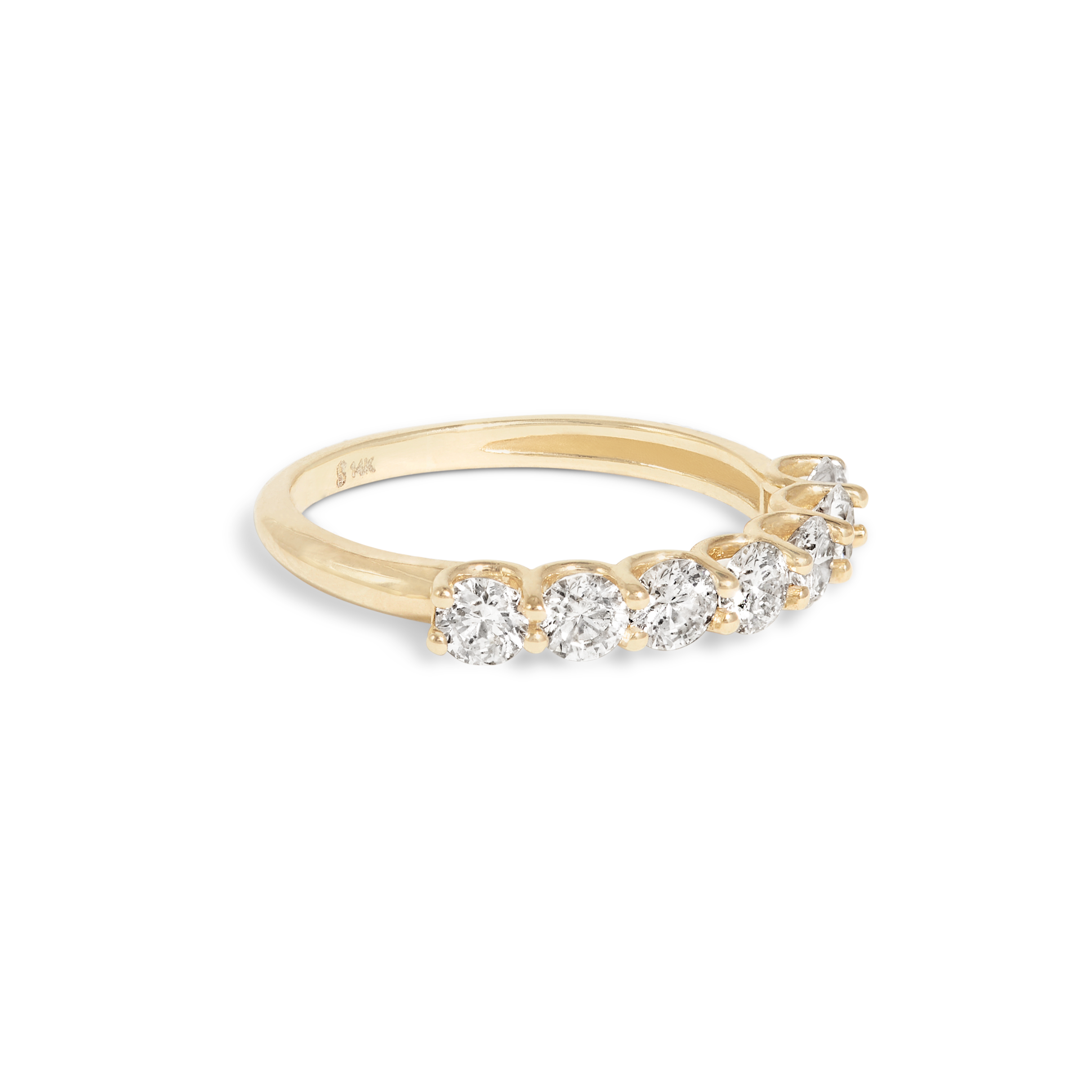 1.0 Carats Lab Grown Diamond Round Shape Seven Stone Eternity Wedding Band