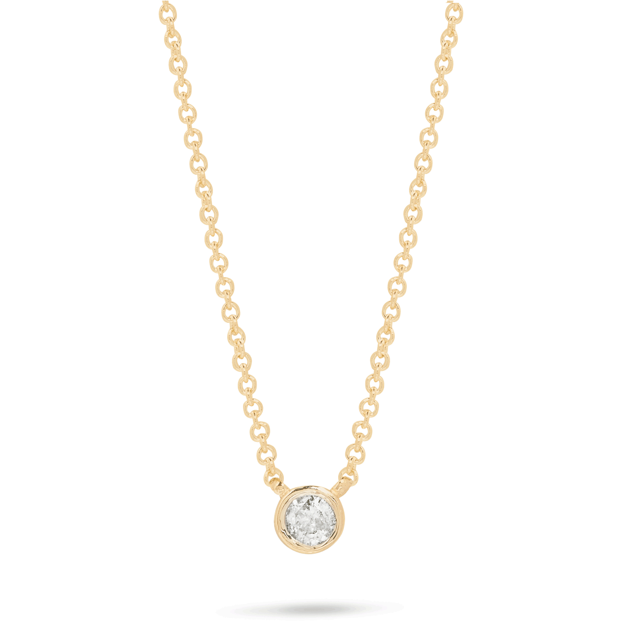 0.10 Carats Round Shape Moissanite Bezel Necklace
