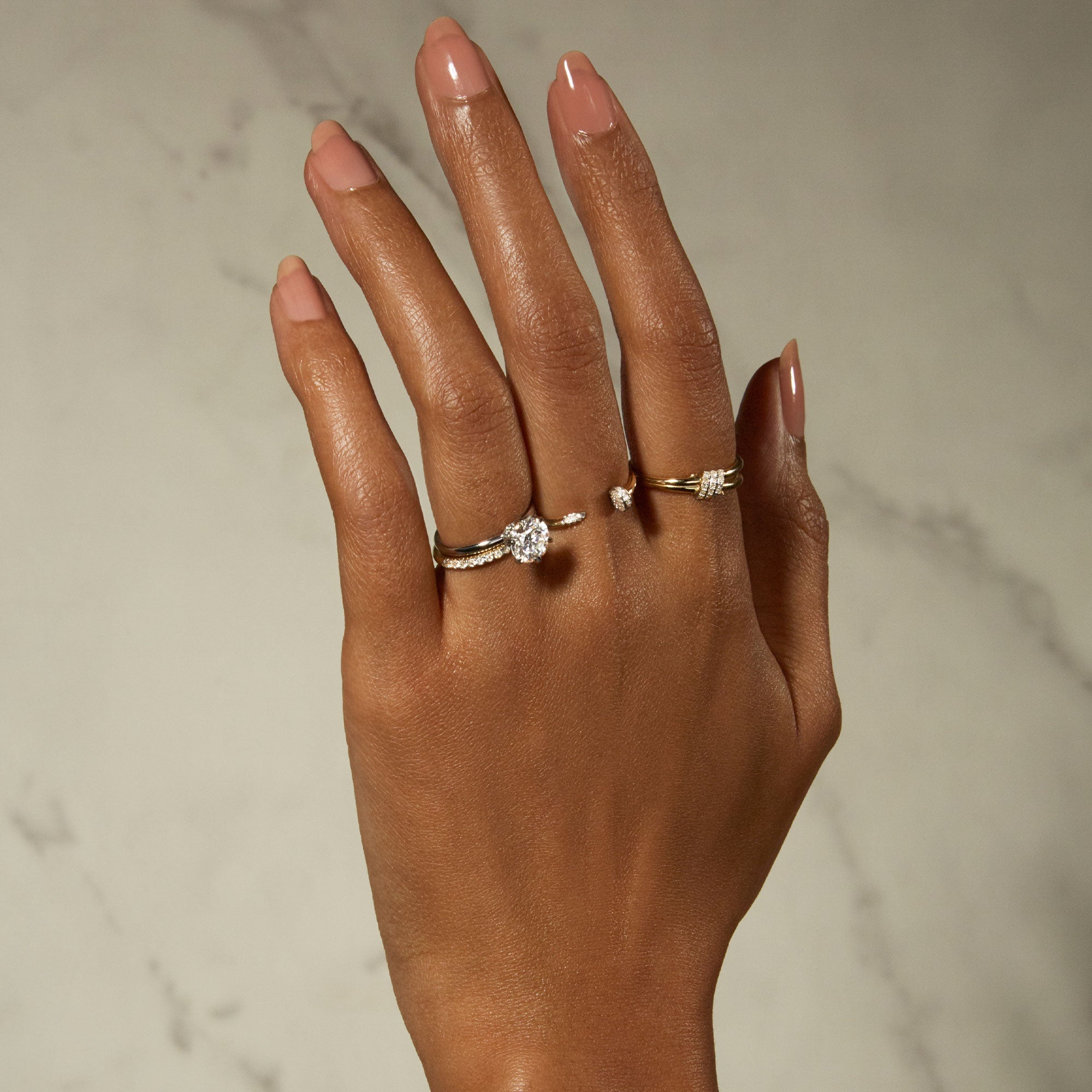 0.12 Carats Lab Grown Diamond Round Shape Semi Eternity Wedding Band