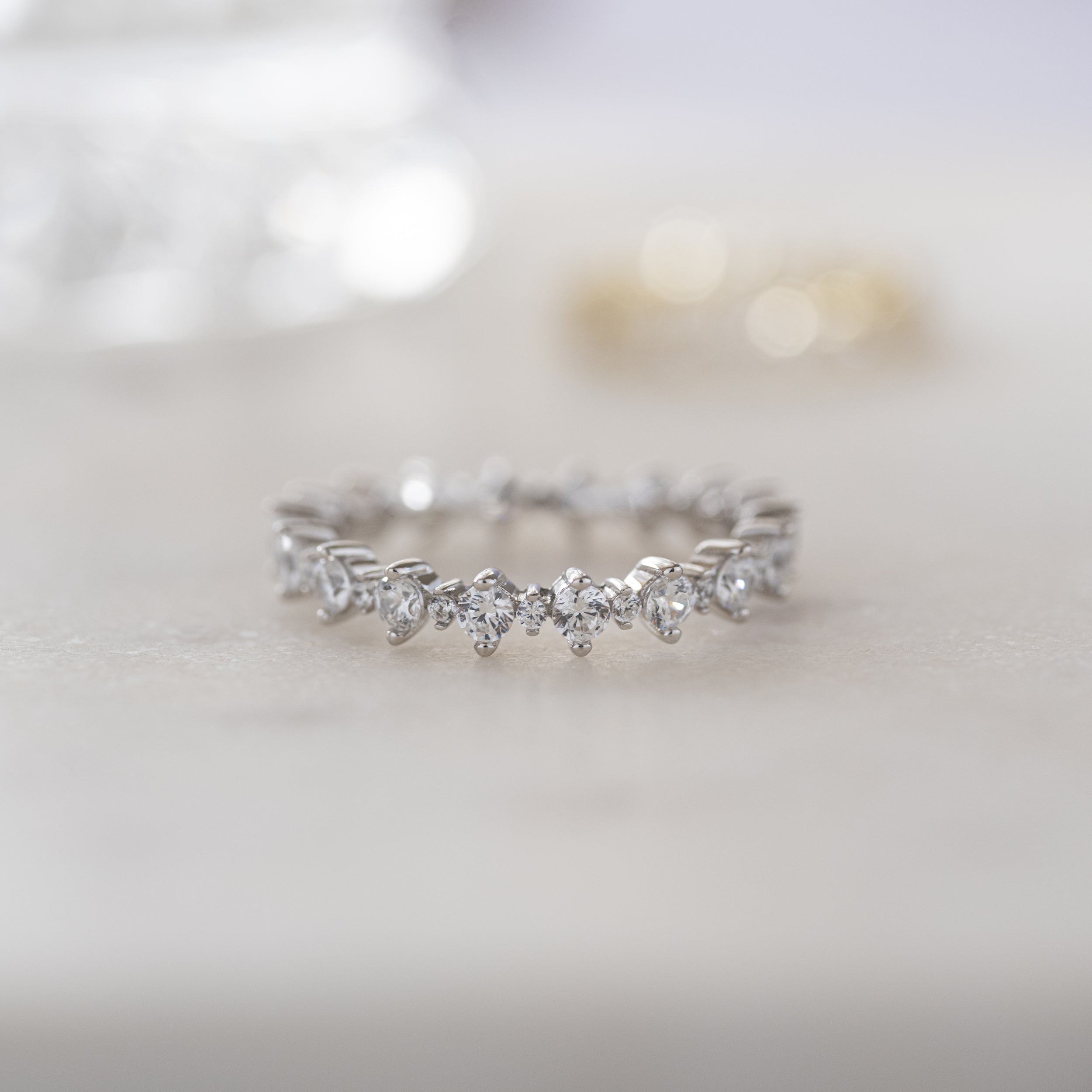 0.45 Carats Moissanite Round Cut Eternity Wedding Band
