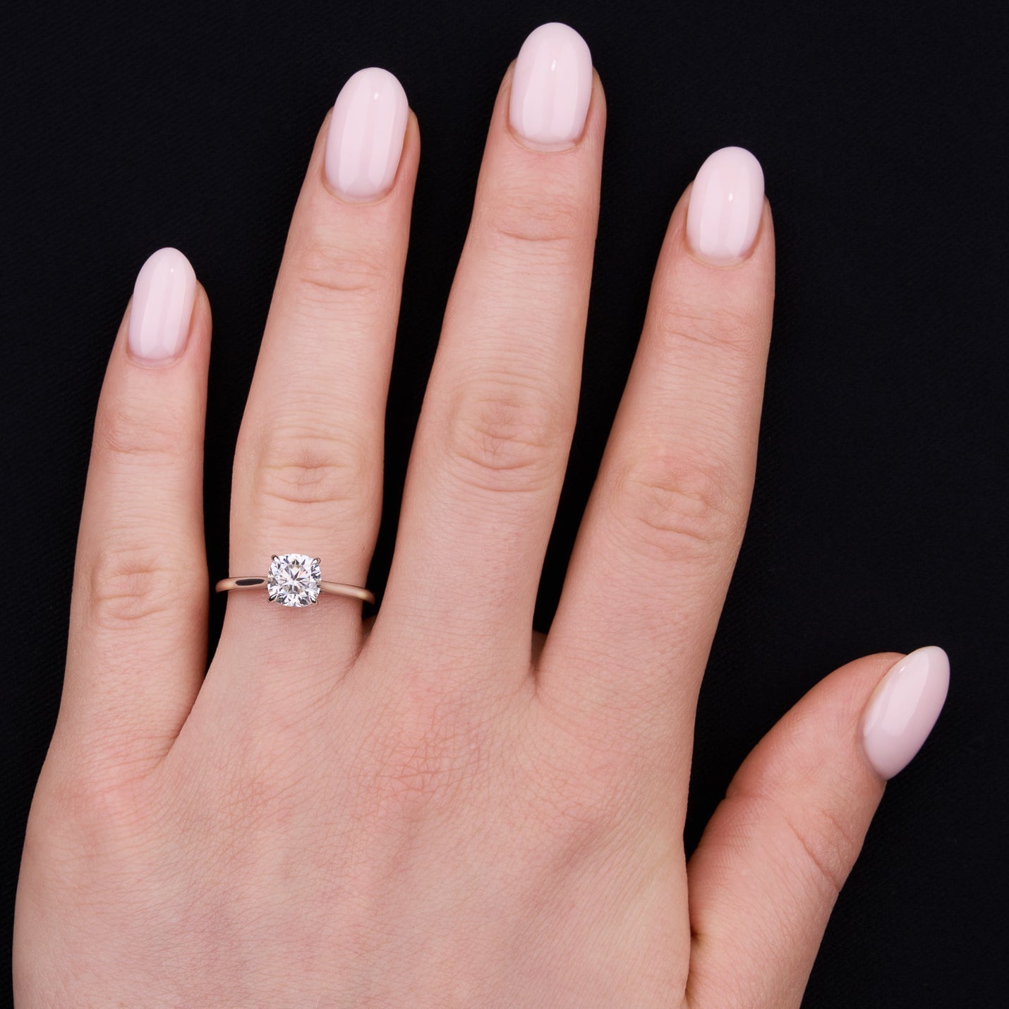 1.20 Carats Cushion Shape Moissanite Solitaire Engagement Ring