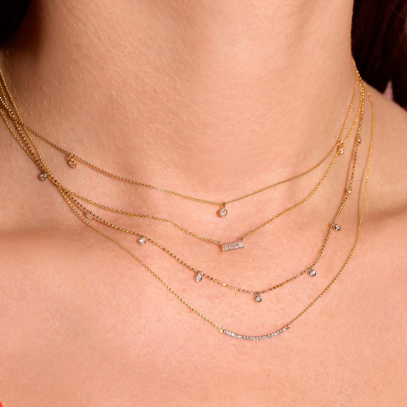 0.20 Carats Round Shape Moissanite Dangling Necklace
