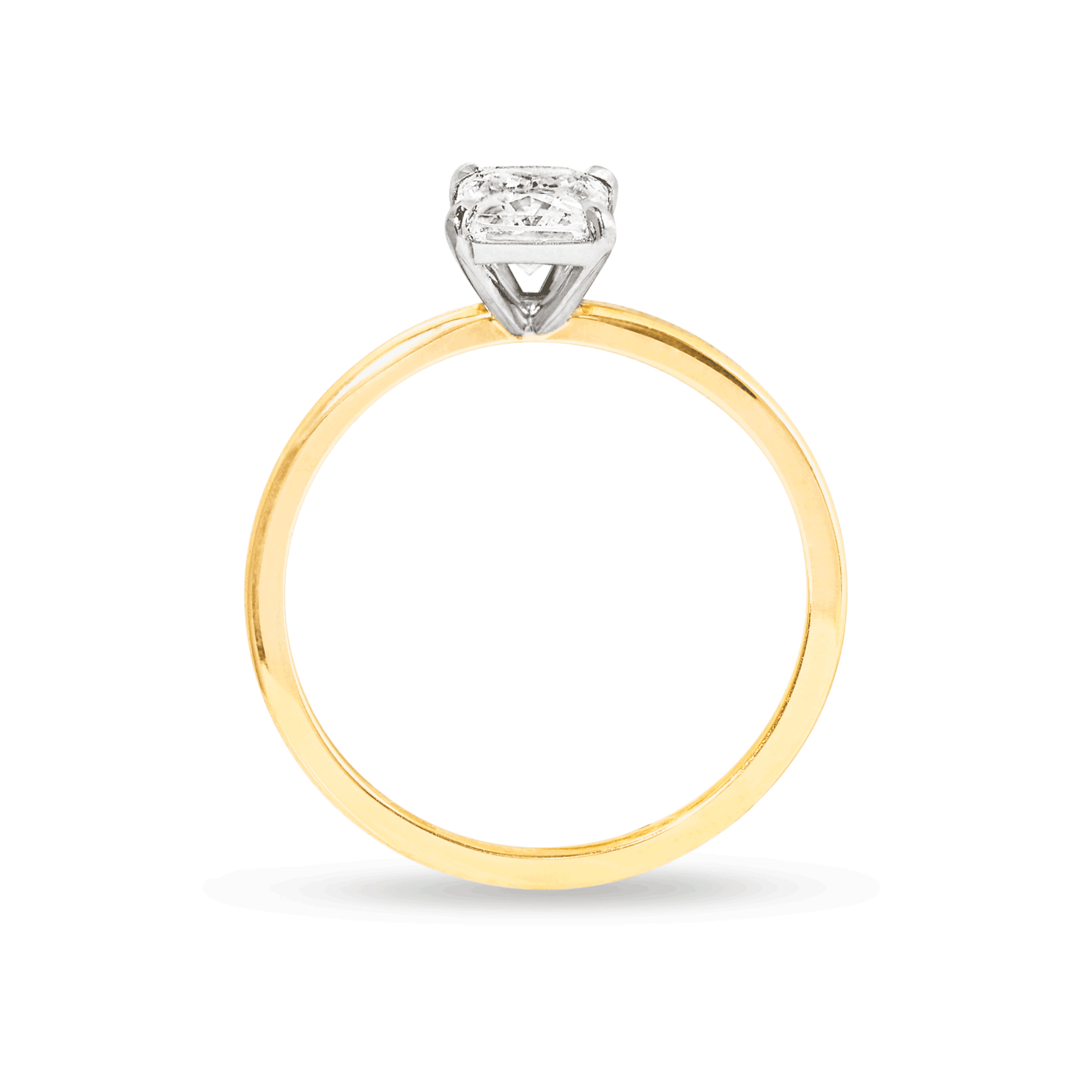 1.0 Carats Lab Grown Diamond Radiant Shape G-SI1 Solitaire Engagement Ring
