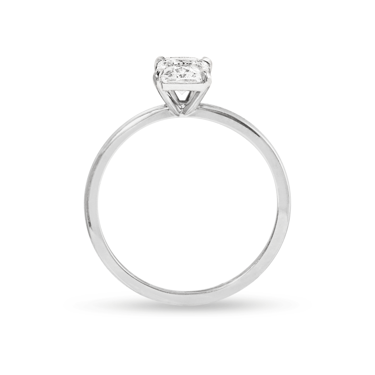 1.0 Carats Lab Grown Diamond Radiant Shape G-SI1 Solitaire Engagement Ring