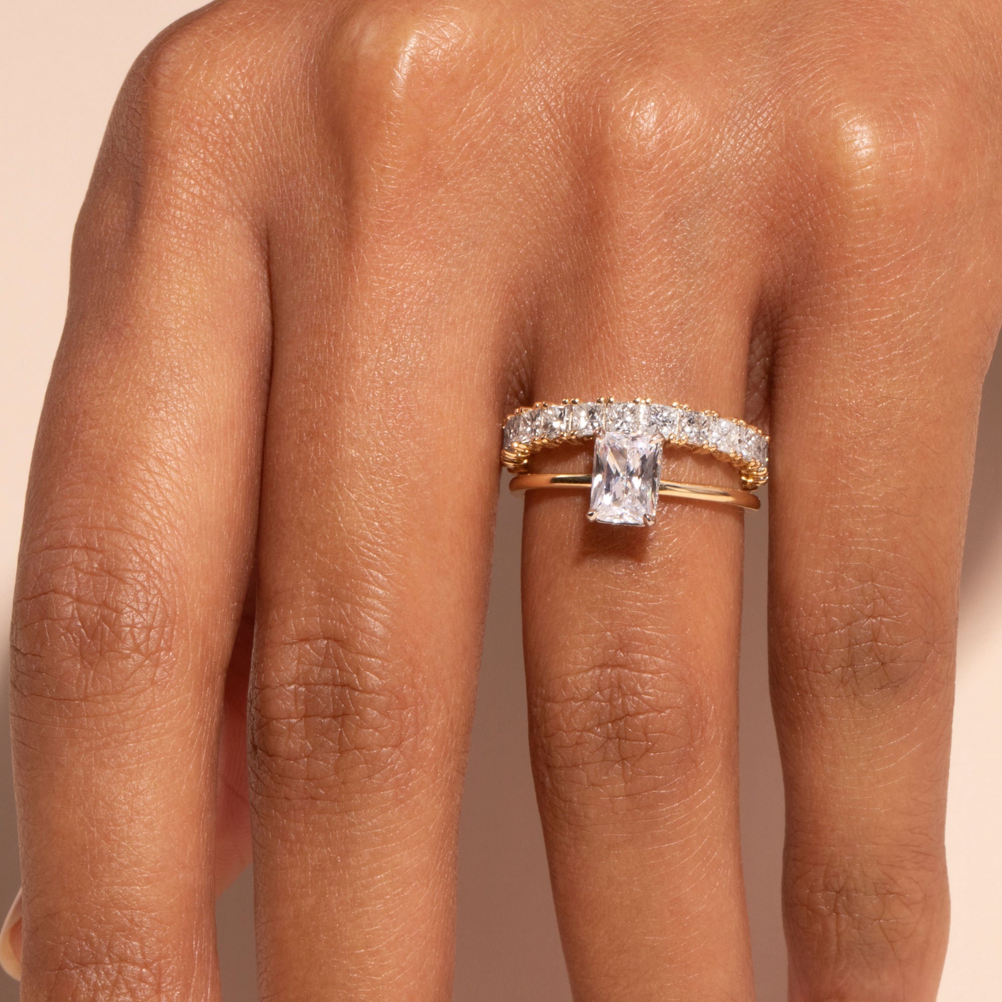 0.17 Carats Lab Grown Diamond Princess Shape Eternity Wedding Band