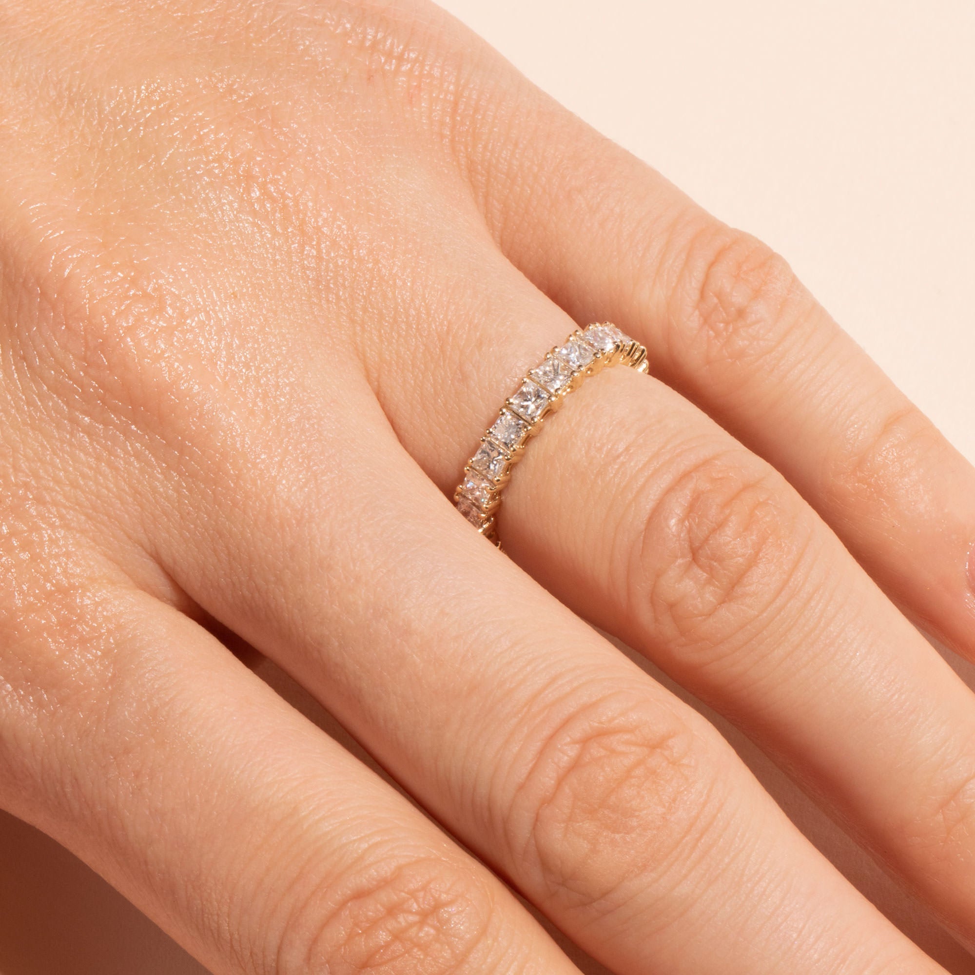 0.17 Carats Lab Grown Diamond Princess Shape Eternity Wedding Band
