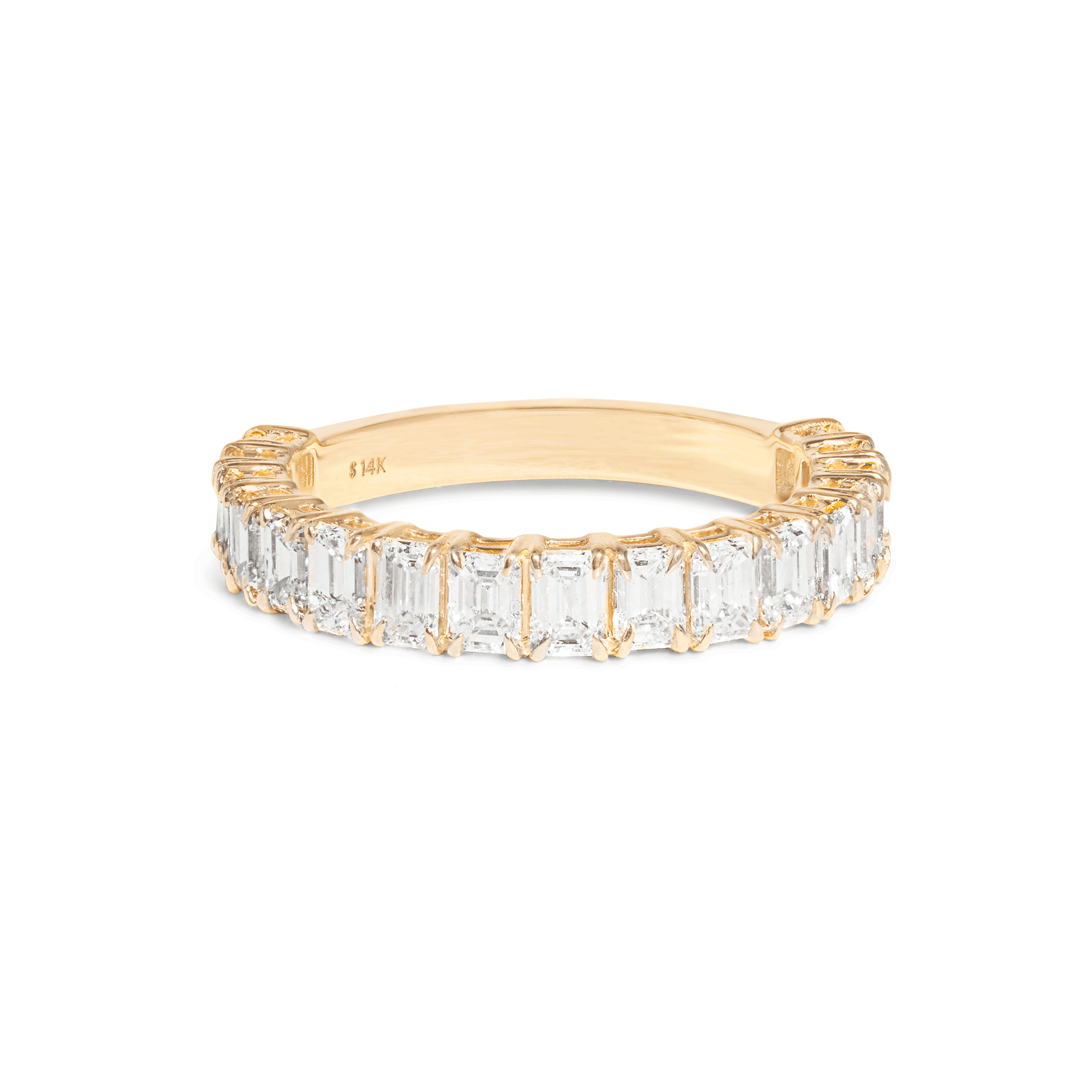 1.70 Carats Lab Grown Diamond Emerald Shape Eternity Wedding Band