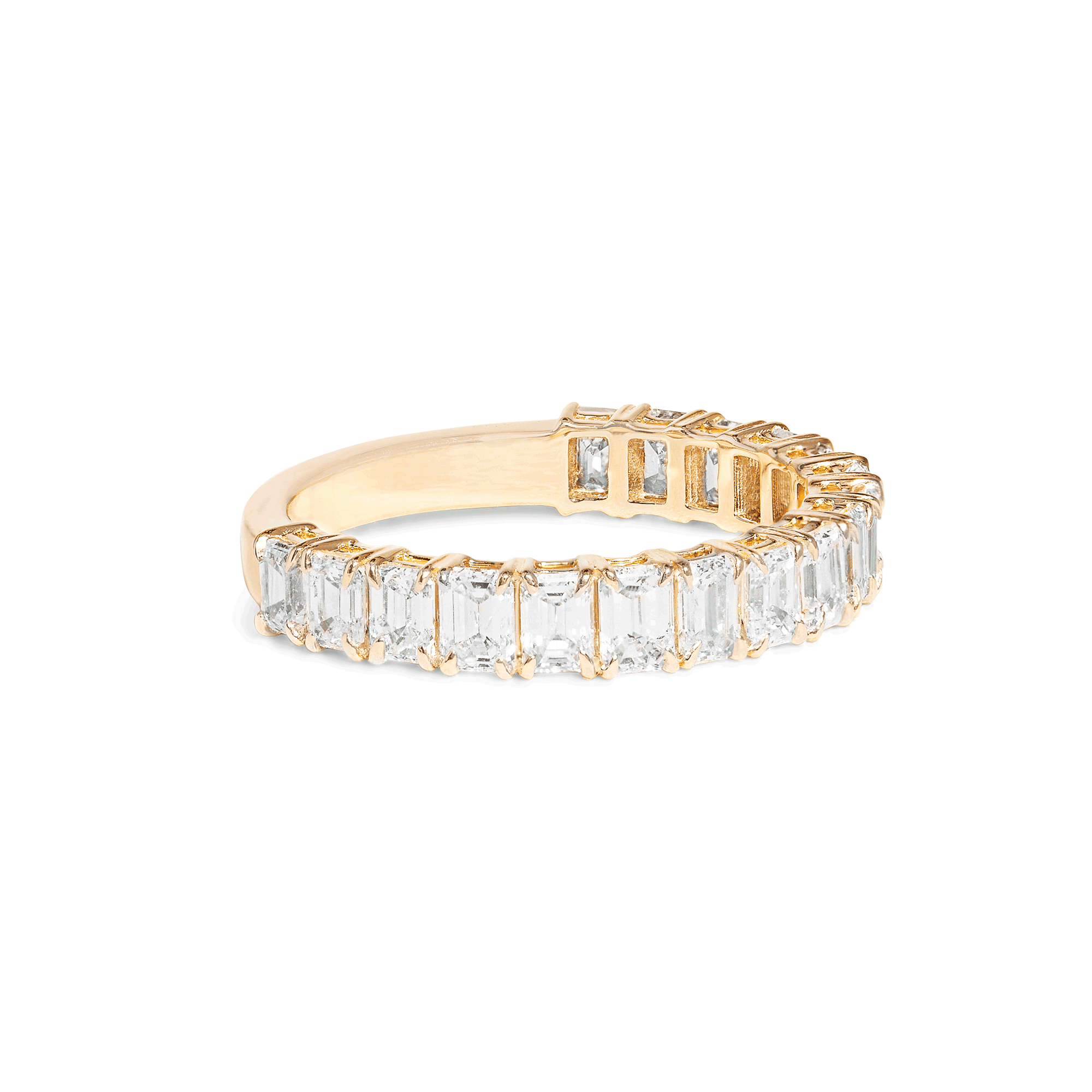 1.70 Carats Lab Grown Diamond Emerald Shape Eternity Wedding Band