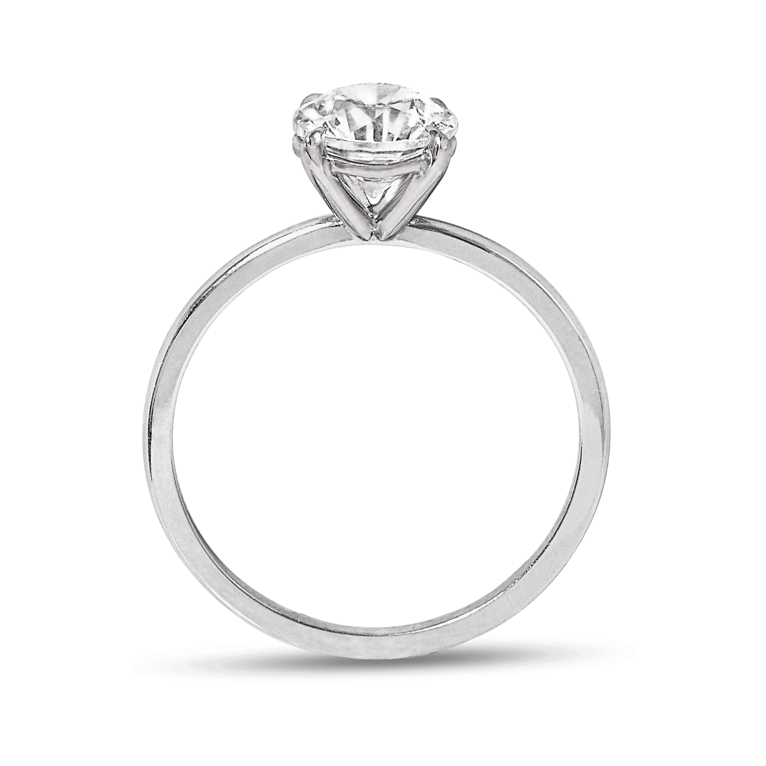 1.0 Carats Lab Grown Diamond Round Shape G-SI1 Solitaire Engagement Ring