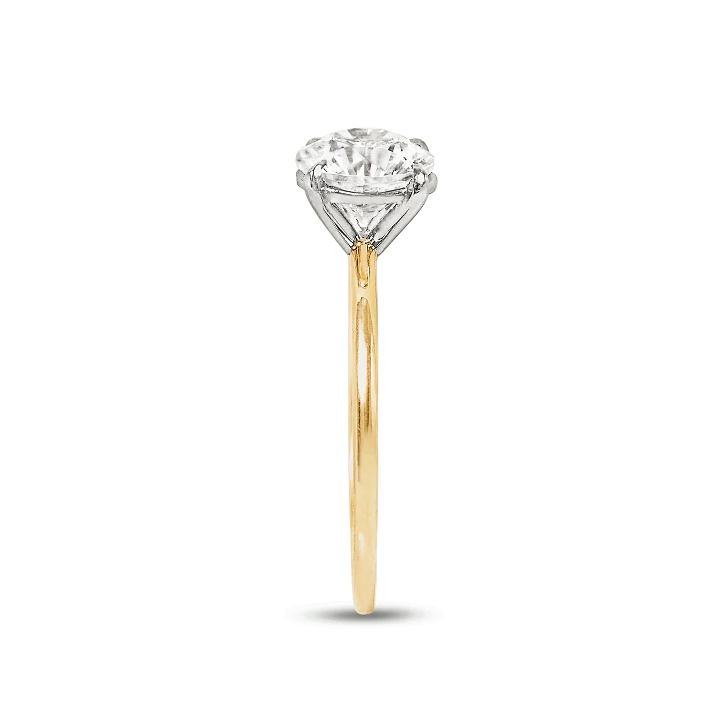 1.0 Carats Lab Grown Diamond Round Shape G-SI1 Solitaire Two Tone Engagement Ring