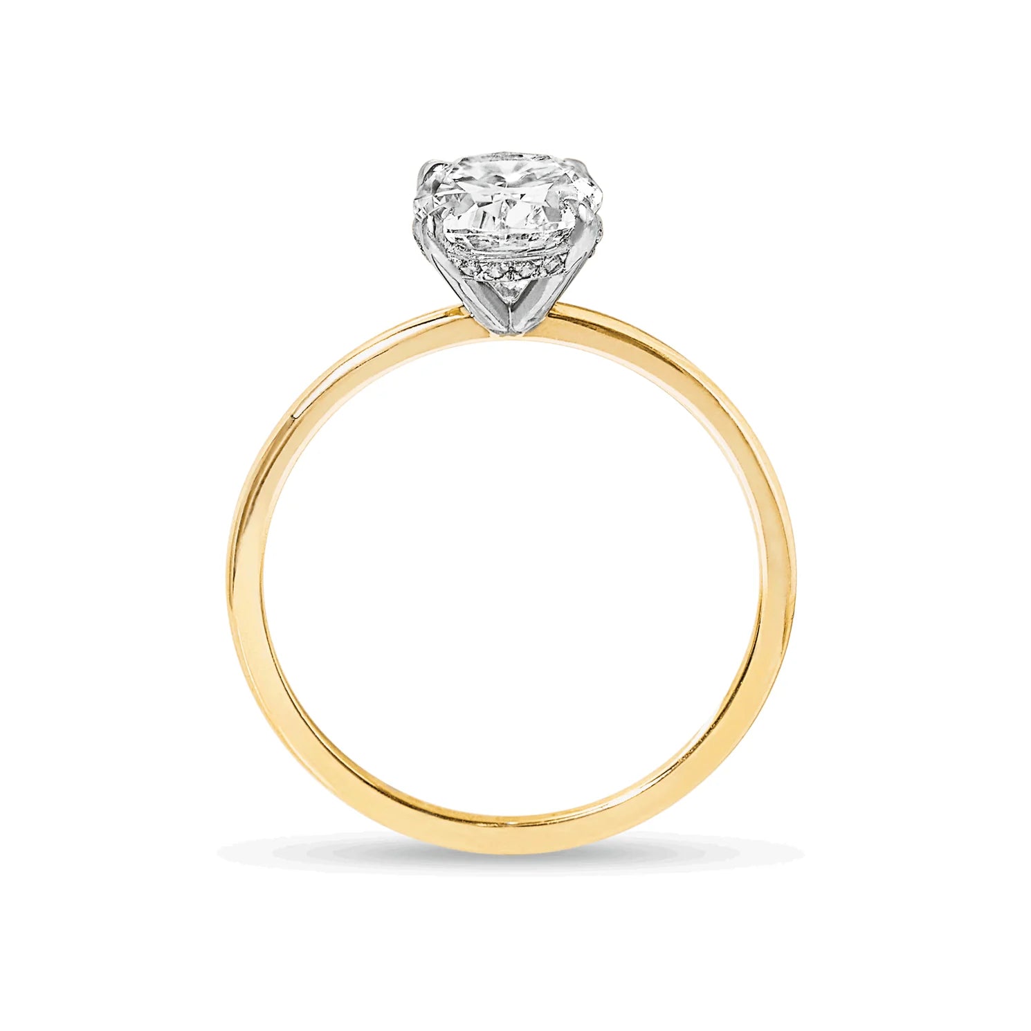 1.0 Carats Lab Grown Diamond Oval Shape G-SI1 Solitaire Two Tone Engagement Ring