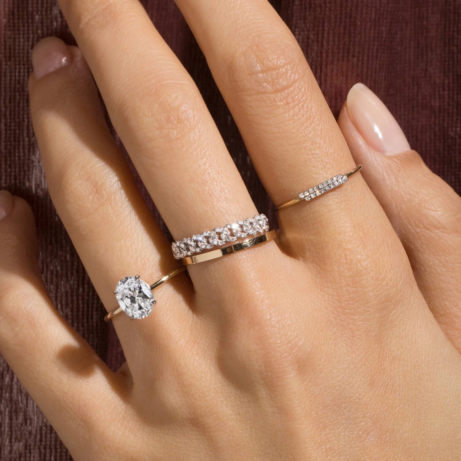 1.0 Carats Lab Grown Diamond Oval Shape G-SI1 Solitaire Two Tone Engagement Ring