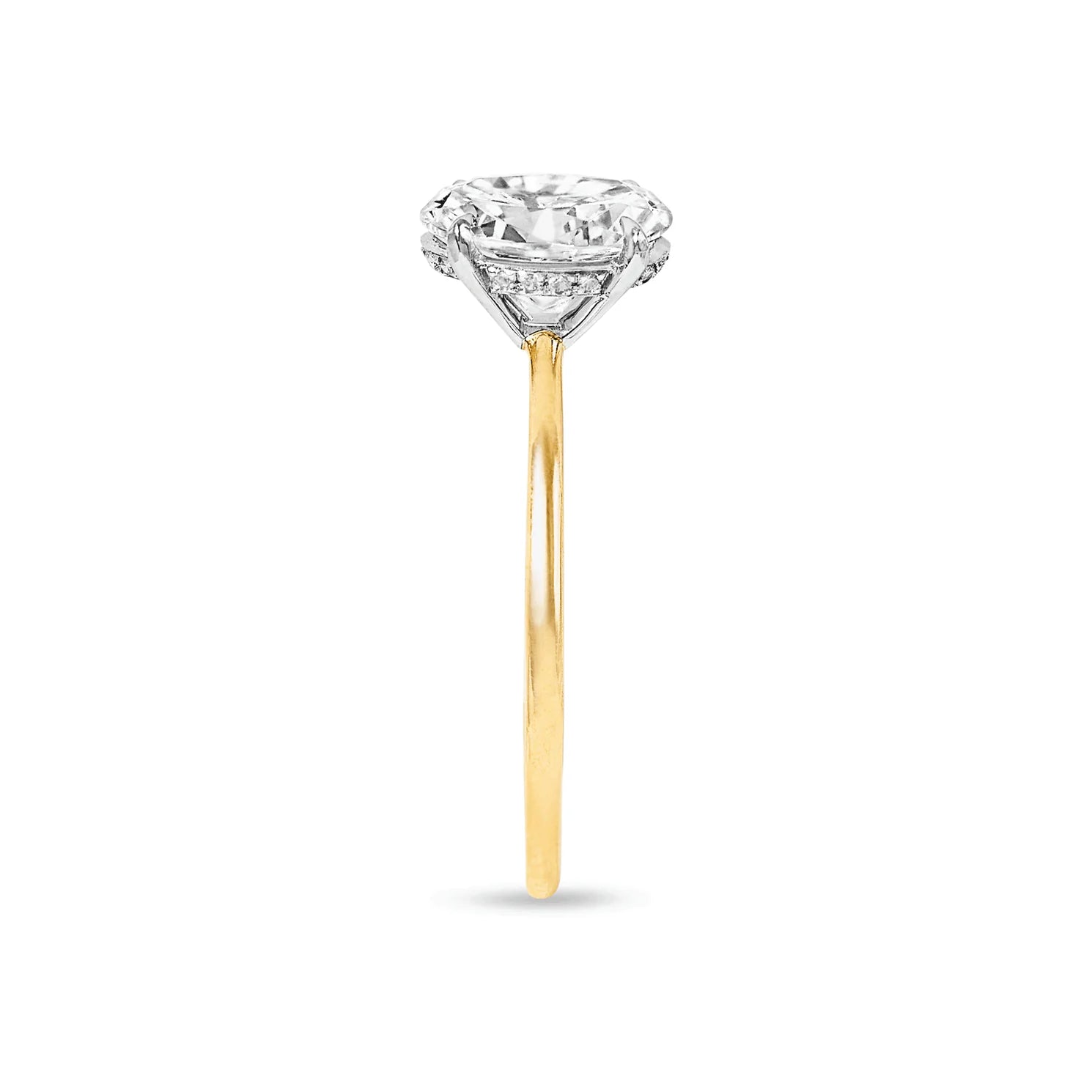 1.0 Carats Lab Grown Diamond Oval Shape G-SI1 Solitaire Two Tone Engagement Ring