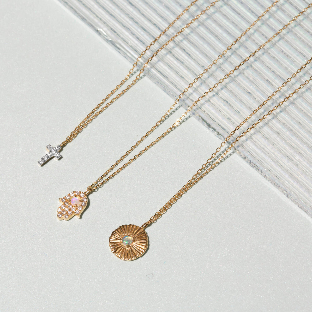 0.30 Carats Round Shape Moissanite Tiny Cross Necklace