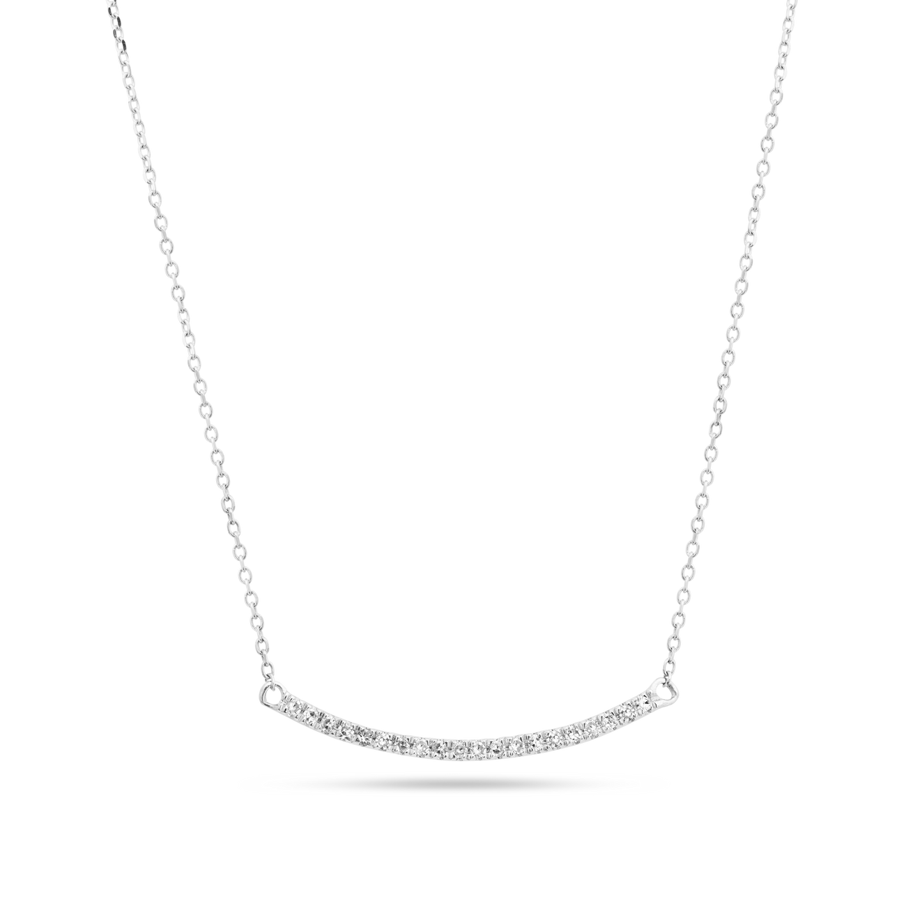 0.20 Carats Round Shape Moissanite Curve Bar Necklace